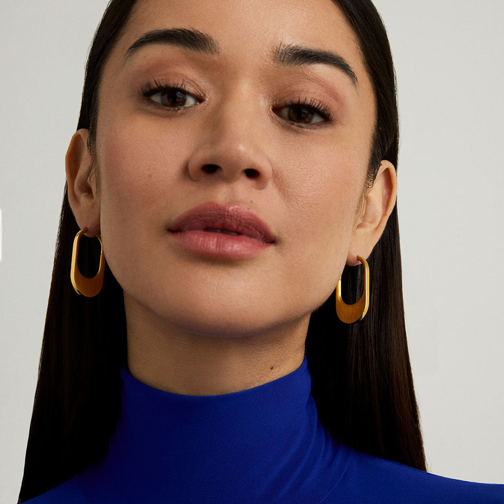 Gold Crosby Hinged Hoops - Premium Quality Jewelry for Women | Perfect for Everyday Wear, Parties & Special Occasions