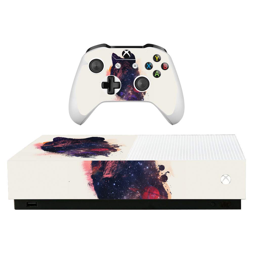 MightySkins Protective Vinyl Skin Wrap for Microsoft Xbox One S All-Digital Edition - Universal Wolf Design | Durable, Scratch-Resistant Decal Cover | Easy to Apply & Remove | Made in USA | Perfect for Gaming Setups & Personalized Console Protection