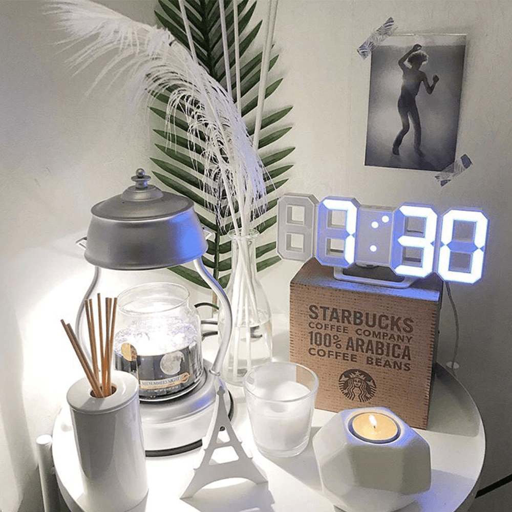3D LED Digital Wall Clock - Modern Large Display Alarm Clock with Temperature & Date - Perfect for Home, Office, Bedroom, and Kitchen Decor