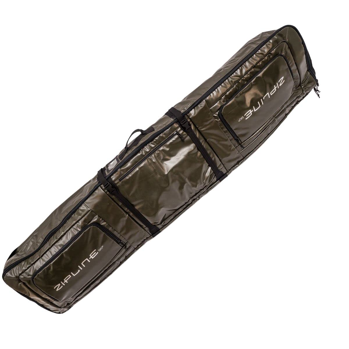 Zipline Wheeled Double Ski Bag - Waterproof & Durable Ski Travel Case for Airplanes, Perfect for 2 Pairs of Skis & Snowboards - Ideal for Winter Vacations & Mountain Resorts