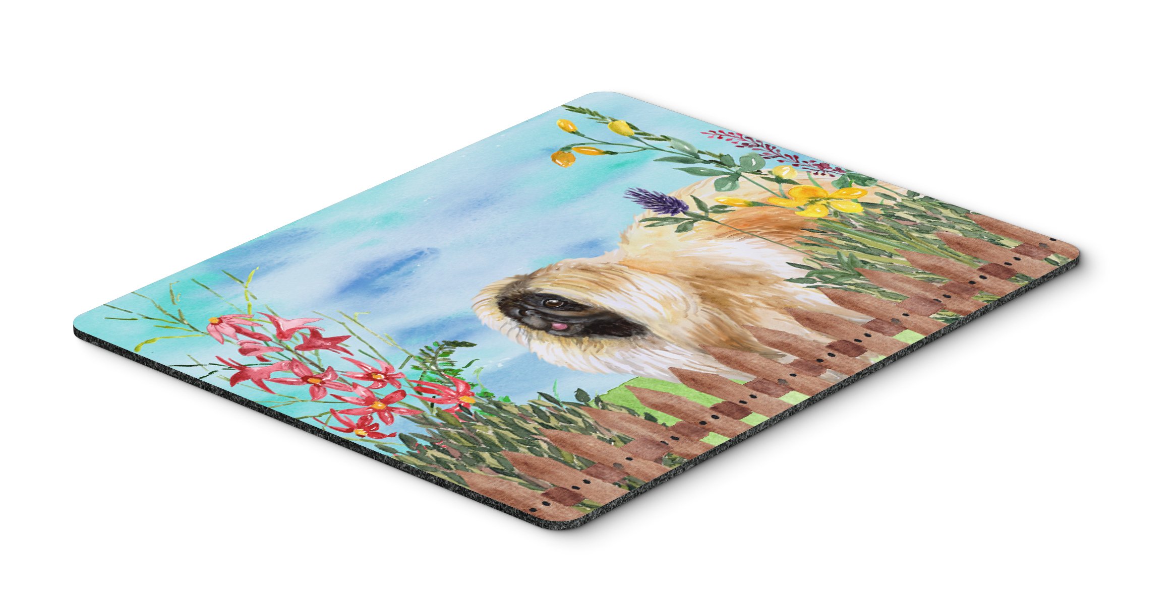 Caroline's Treasures CK1243MP Pekingese Spring Mouse Pad - Large Washable Non-Slip Desk Mat for Home Office, Gaming & Computer Work | Cute Dog Design Hot Pad & Trivet for Kitchen & Workspace