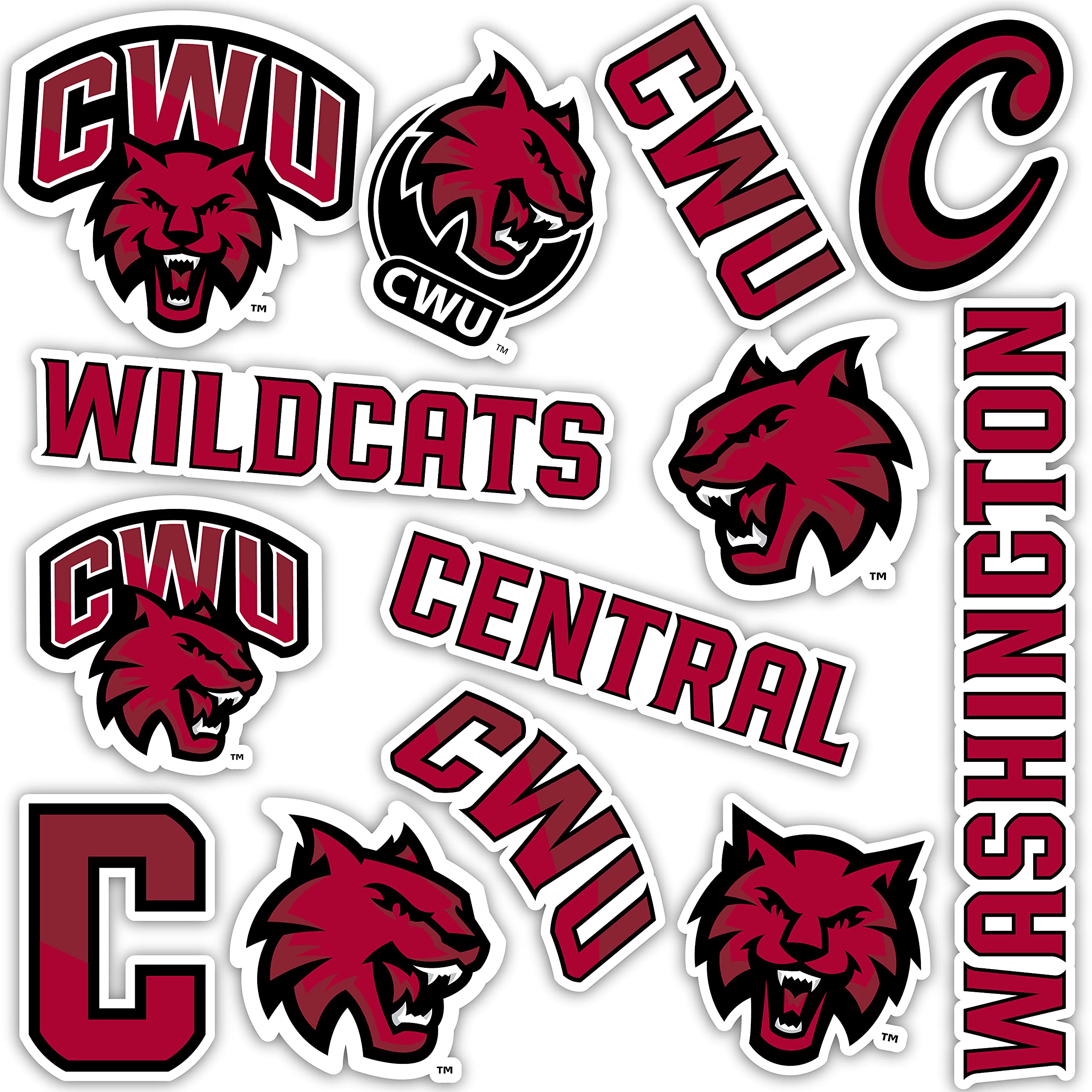 Washington State Wildcats Vinyl Stickers - Desert Cactus CWU Decals for Laptop, Water Bottle, Car & Scrapbooking | Durable Waterproof College Pride Decoration for Students & Alumni