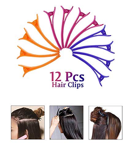 12Pcs Non-Slip Hair Sectioning Clips for Women & Girls - Colorful Hairdressing Clips for Salon, Styling, Cutting & Braiding - Perfect for Home & Professional Use