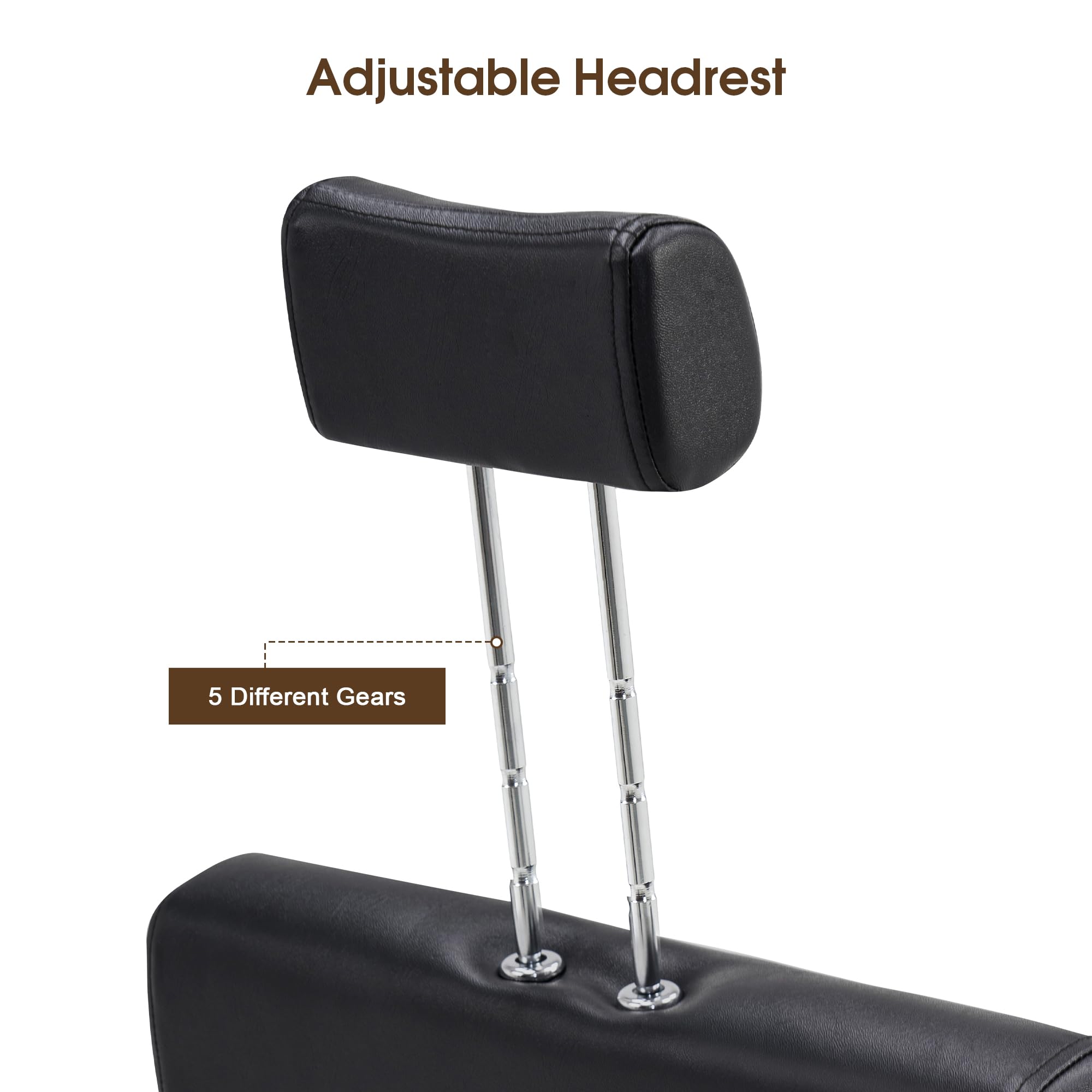 BarberPub Classic Recline Hydraulic Barber Chair - Professional Salon & Spa Hair Styling Equipment with Adjustable Height (Model 3018, Black) - Perfect for Barber Shops, Hair Salons, and Home Styling Stations