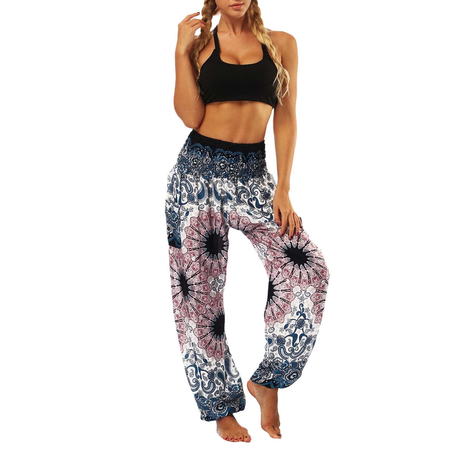 Women's Summer Leggings - Lightweight Yoga Pants, Printed Harem Pants with Loose Fit for Casual Wear, Workout & Lounge | Breathable & Comfortable