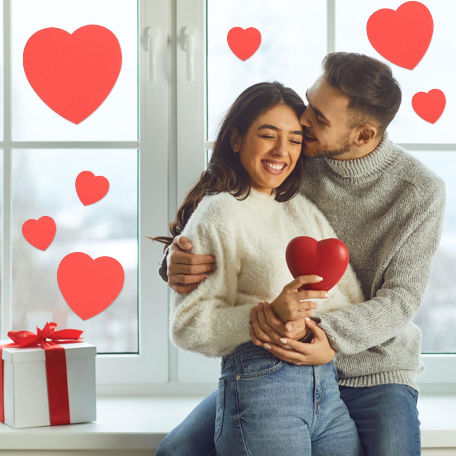 120 Pcs Valentine's Day Heart Cutouts - 11.8