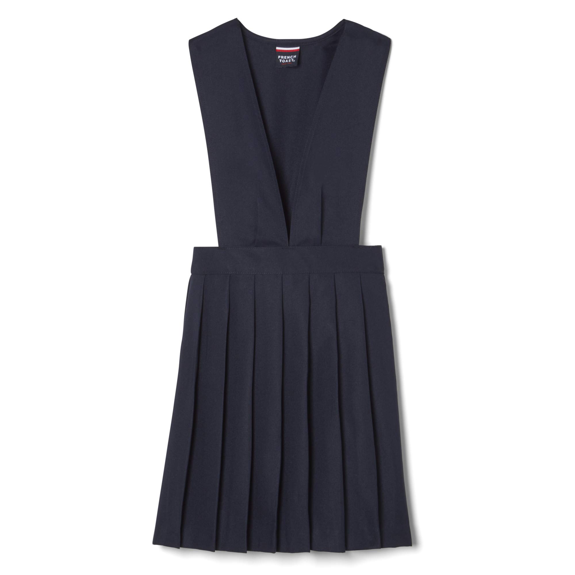 French Toast Girls School Uniform V-Neck Pleated Jumper Dress 3T Navy Blue - Perfect for Classroom, Church & Special Occasions