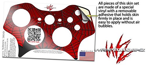 Xbox 360 Controller Vinyl Skin - WraptorSkinz Spider Web Decal for Gaming