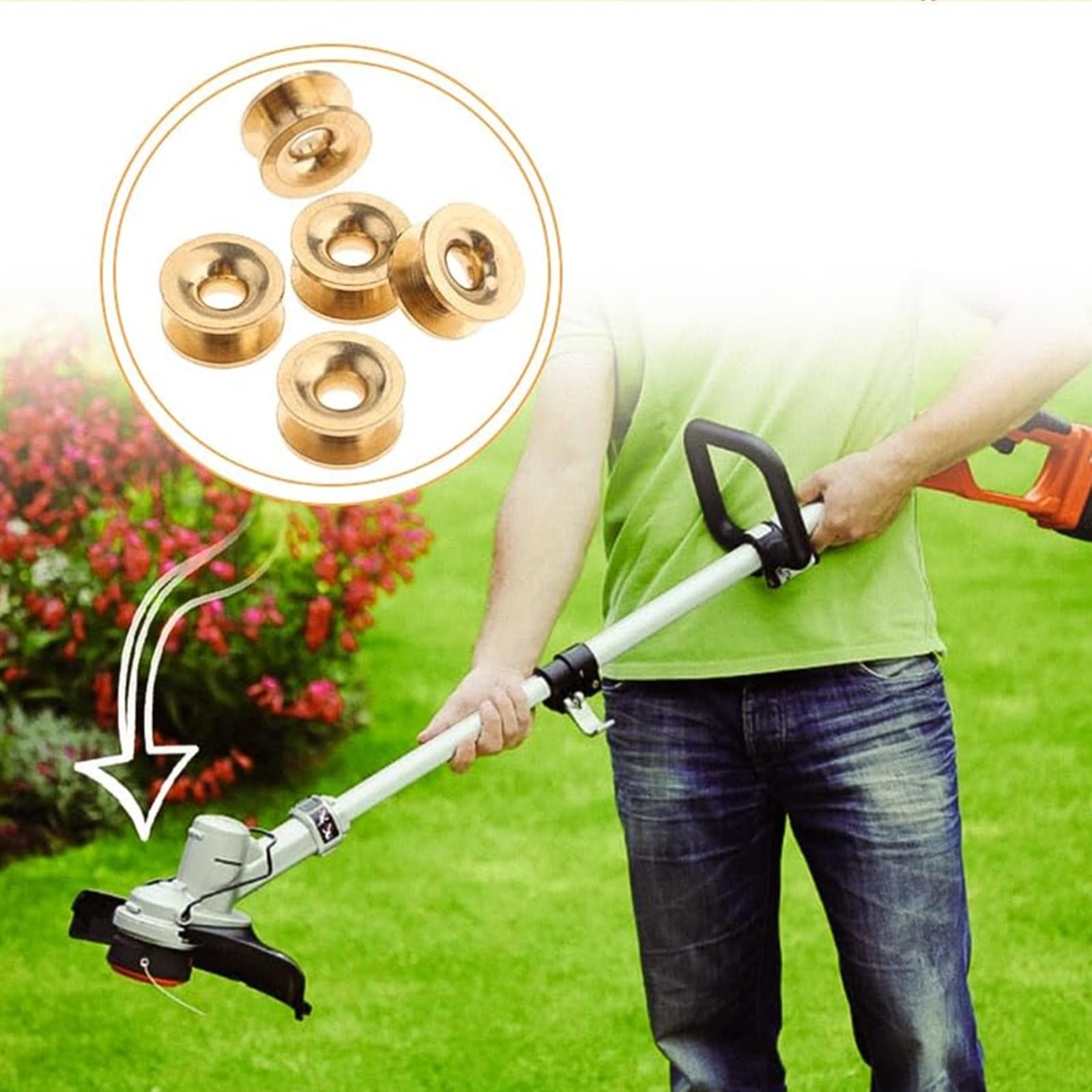 **GLOGLOW 5-Piece Universal Grass Trimmer Head Eyelets - Replacement Cutter Parts for Lawn Trimmers & Strimmers - Perfect for DIY Lawn Care & Garden Maintenance**