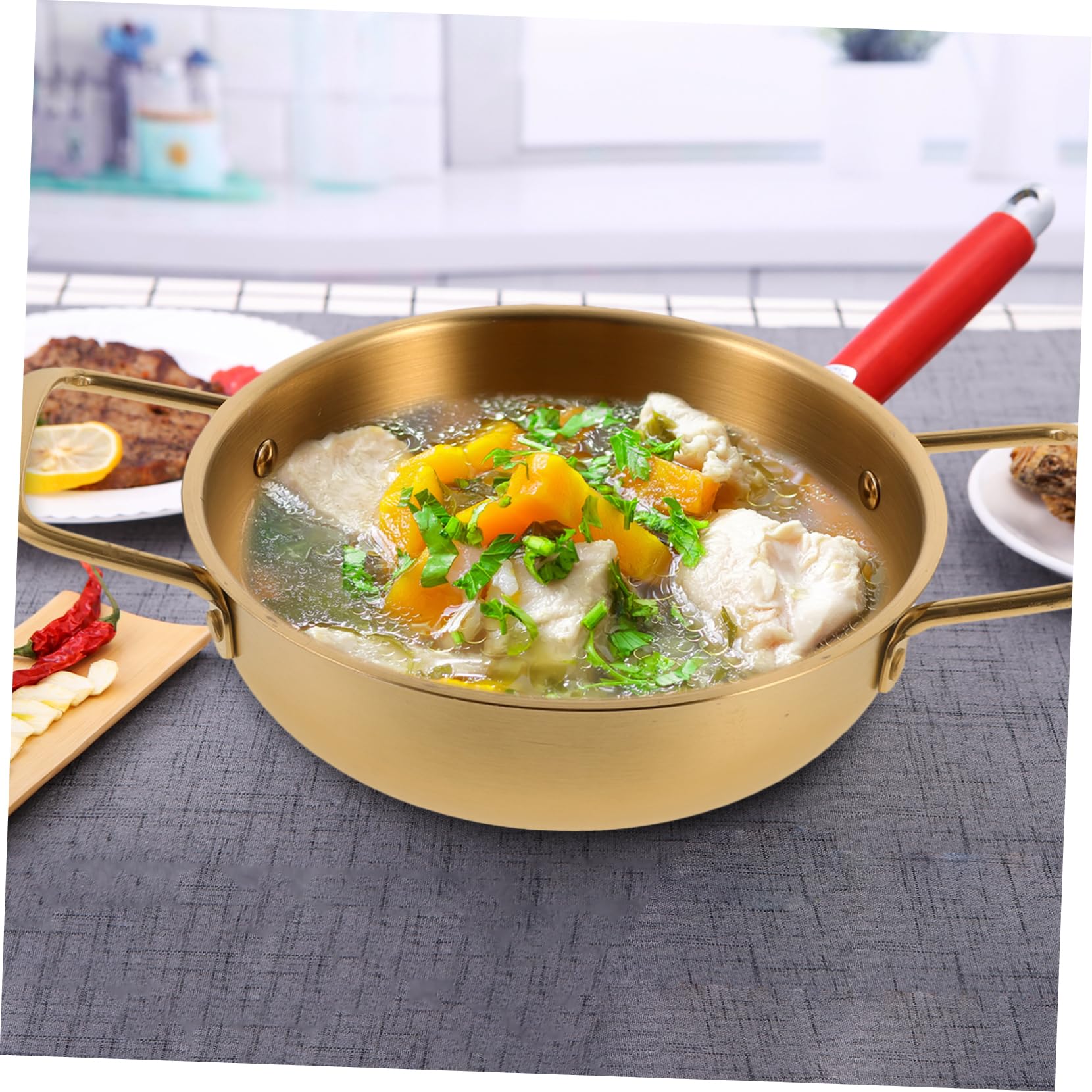 DOITOOL 1pc Stainless Steel Soup Pot - Ramen Noodle Cooker with Lid, Multi-Purpose Kitchen Cooking Pan for Ramyun, Hand-Pulled Noodles & Sauces | Perfect for Home Cooking, Travel & Camping
