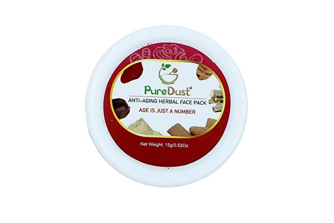 PureDust Anti-Aging Herbal Face Mask - 15g Natural Skincare for Wrinkles & Fine Lines - Perfect for Daily Facial Care & Spa Nights