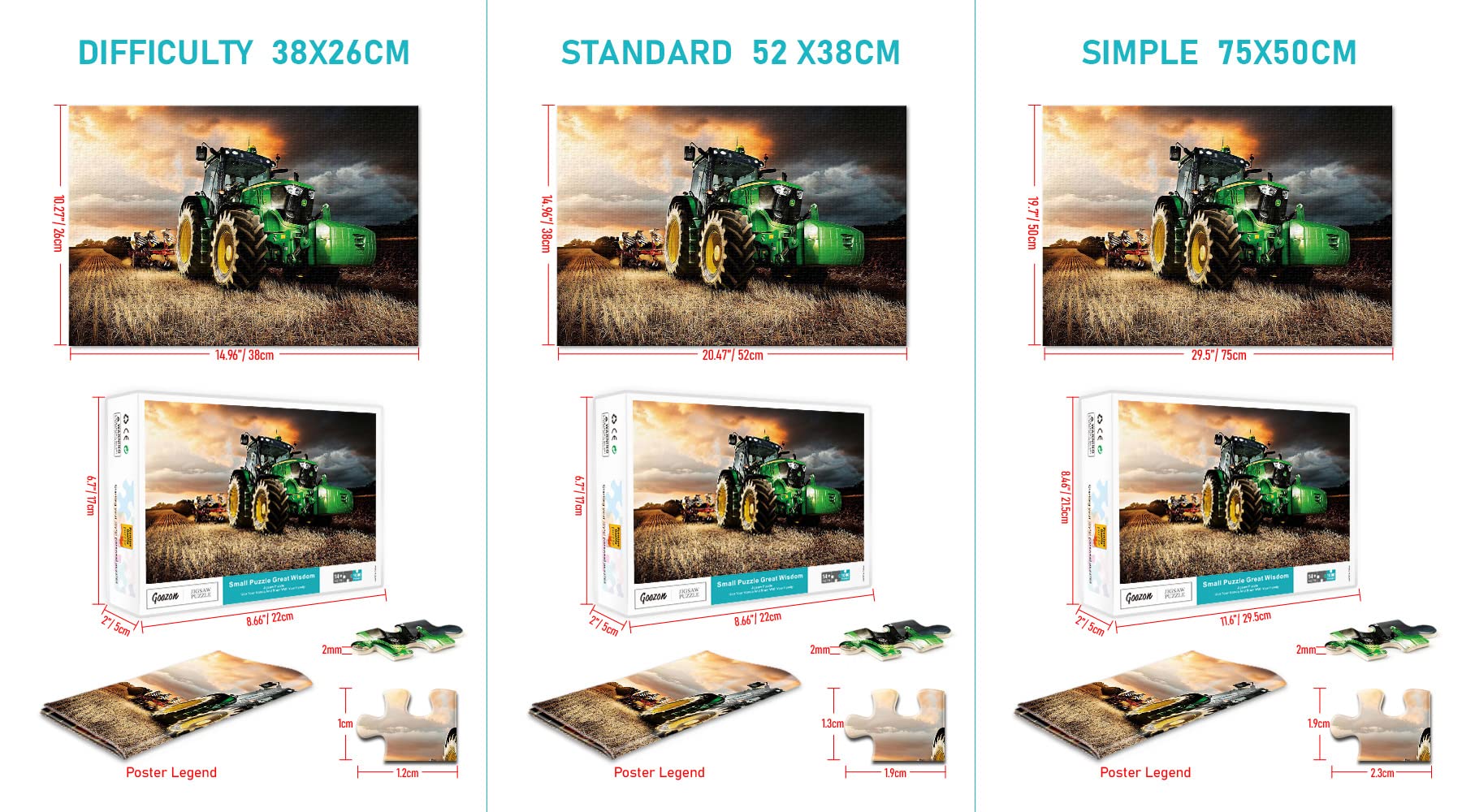1000 Piece Tractor & Wheat Harvester Farm Puzzle for Adults & Kids - Challenging Educational Toy, Family Game, Home Decor (38x26cm) - Perfect for Stress Relief, Brain Training & Farm-Themed Room Decor