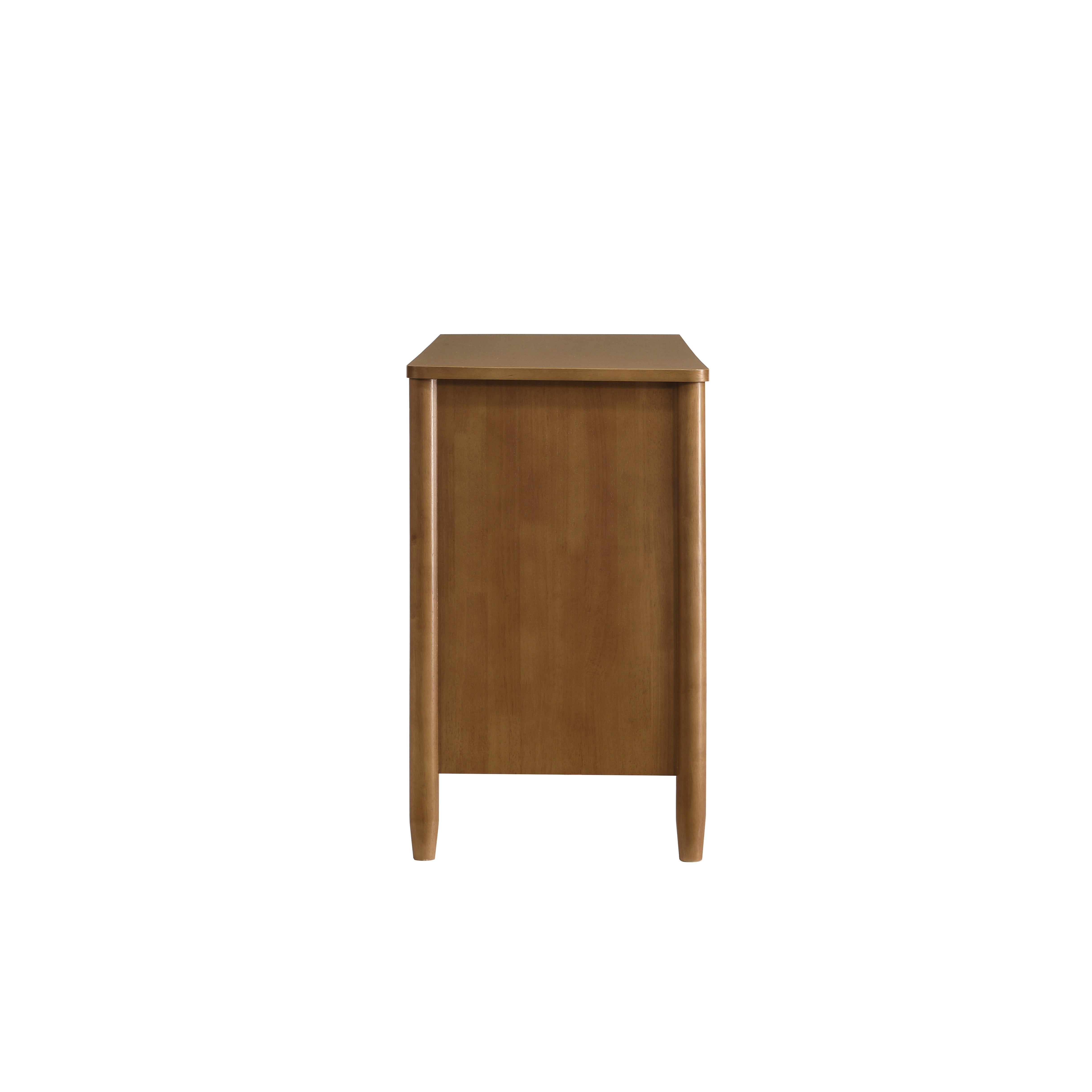 Roundhill Furniture Vichy 6-Drawer Dresser - Solid Wood & Woven Rattan Storage Cabinet for Bedroom, Living Room, or Nursery Organization