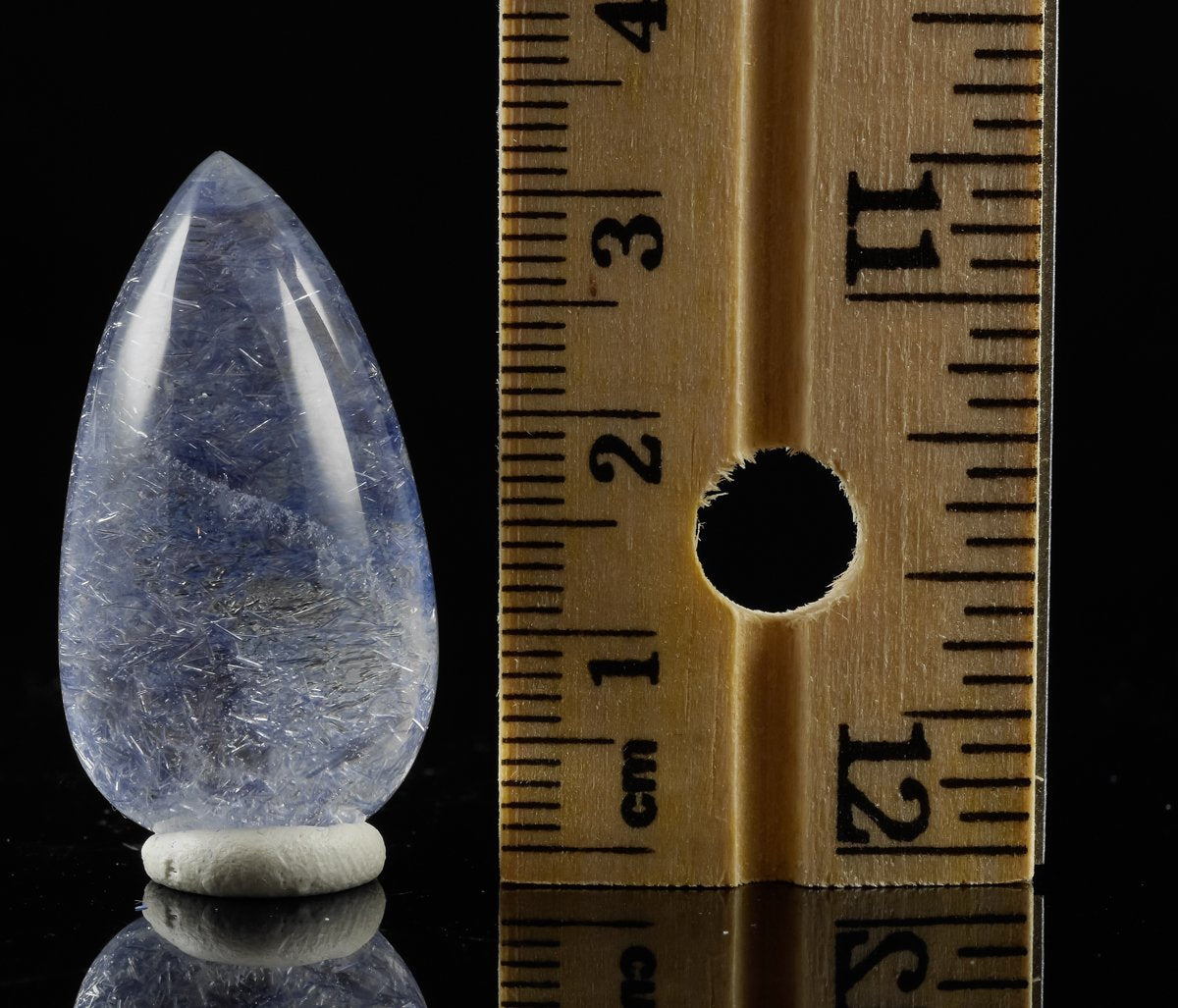 DUMORTIERITE Acicular in QUARTZ Teardrop Cabochon Gemstone - Natural Healing Crystal for Jewelry Making, Wire Wrapping & Energy Work - Perfect for Pendants, Rings & Spiritual Practices