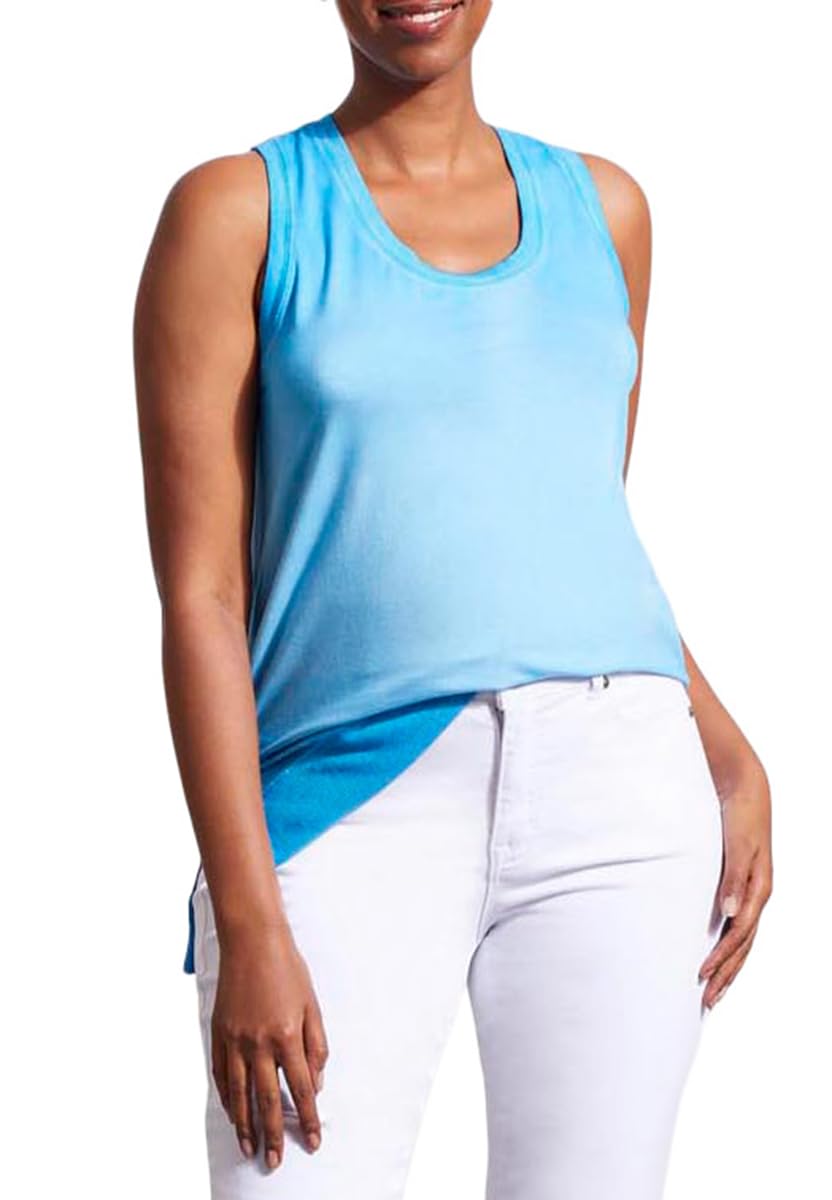 Tribal Print Women's High Low Tank Top - Distressed Wash Effect for Casual Wear & Summer Outfits