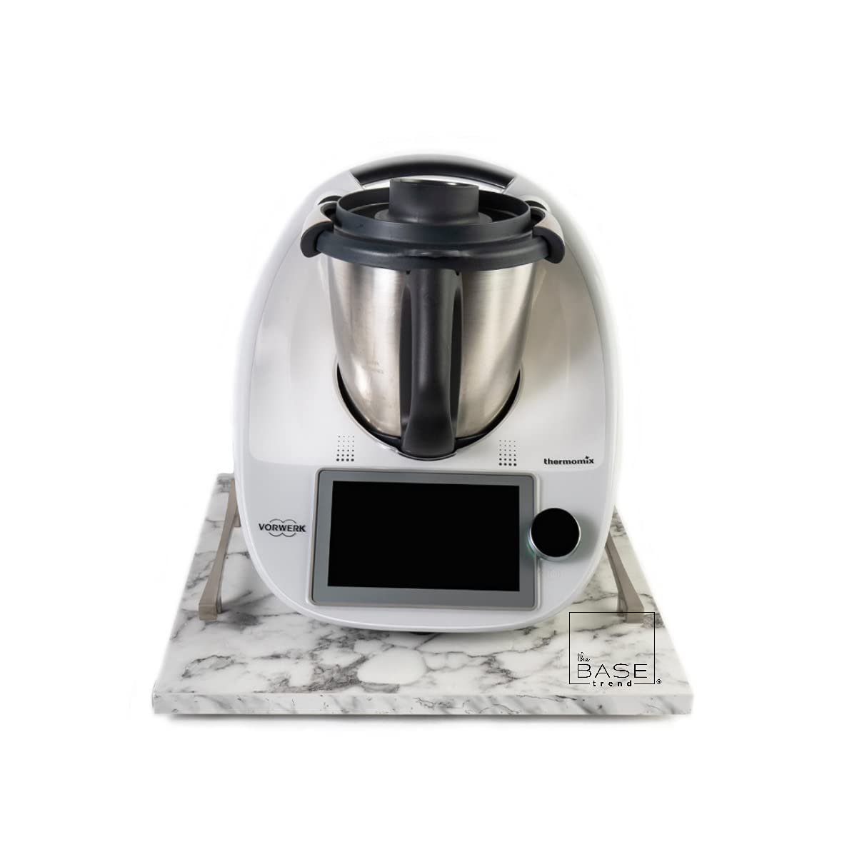 Thermomix Sliding Base for TM5 & TM6 - White Marble Style Accessory for Coffee Makers & Mixers | Durable Kitchen Organizer for Countertop & Food Prep