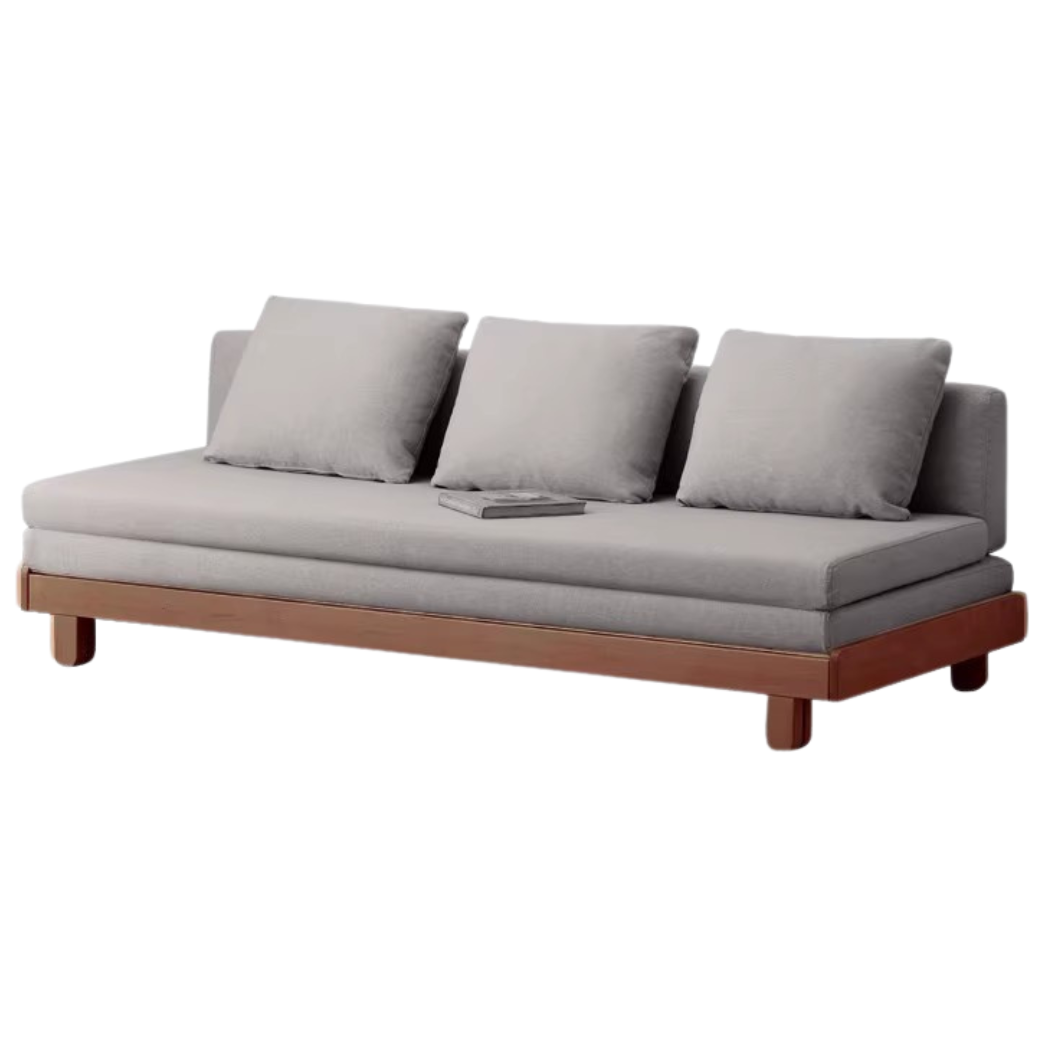 Solid Oak & Beech Wood Sofa Bed - Convertible Sleeper Sofa for Small Spaces, Guest Room & Living Room Furniture - Durable & Stylish Modern Design
