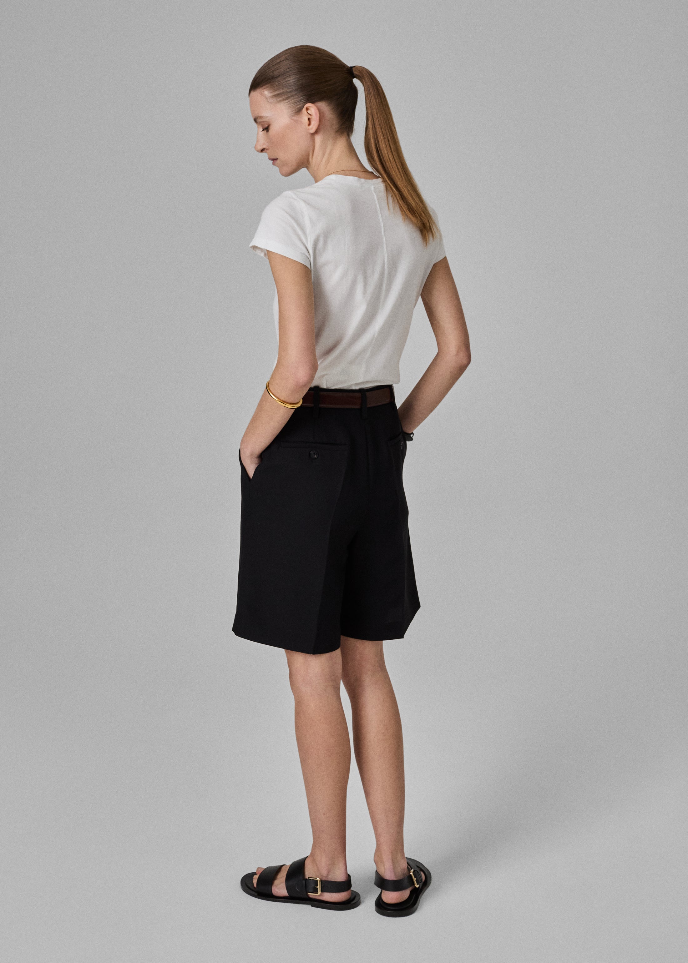 Premium Men's Tailored Bermuda Shorts - Classic Black for Casual & Business Wear | Perfect for Summer, Travel & Office Outfits