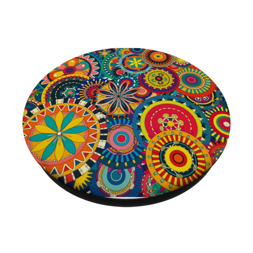 Colorful Floral PopGrip - Phone Stand for Home & Office Use
