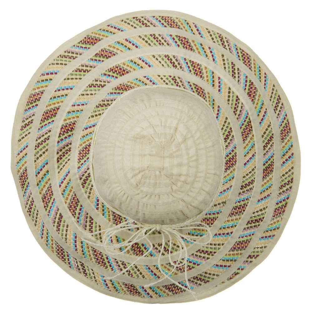 4 Inch Brim String Ribbon Braid Sun Hat for Women - Khaki Green Summer Beach Hat for Outdoor, Gardening, and Vacation