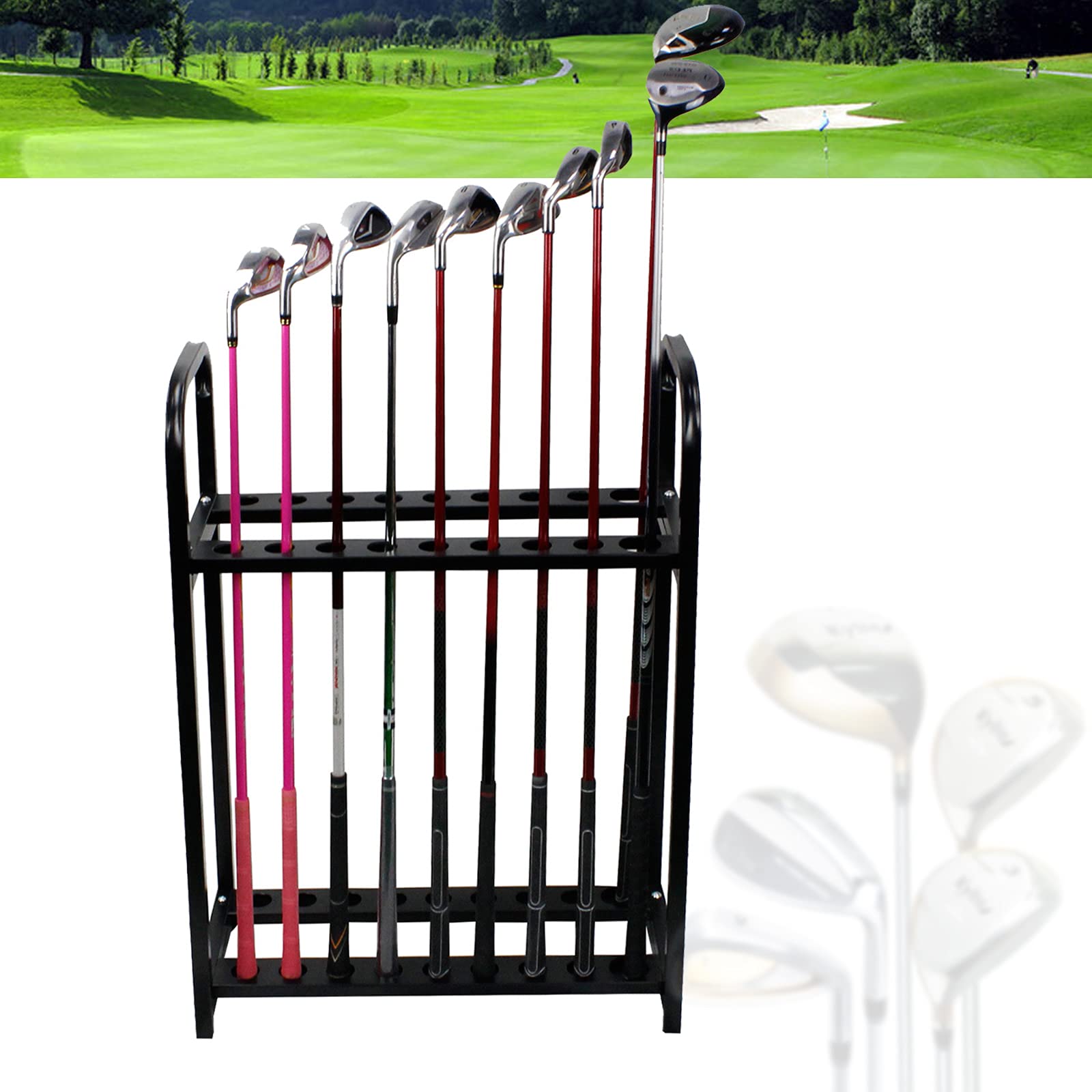 LOYALHEARTDY 18-Hole Golf Club Display Stand - Premium Golf Club Organizer & Rack for Storage - Golf Accessories for Home, Office, or Pro Shop Use