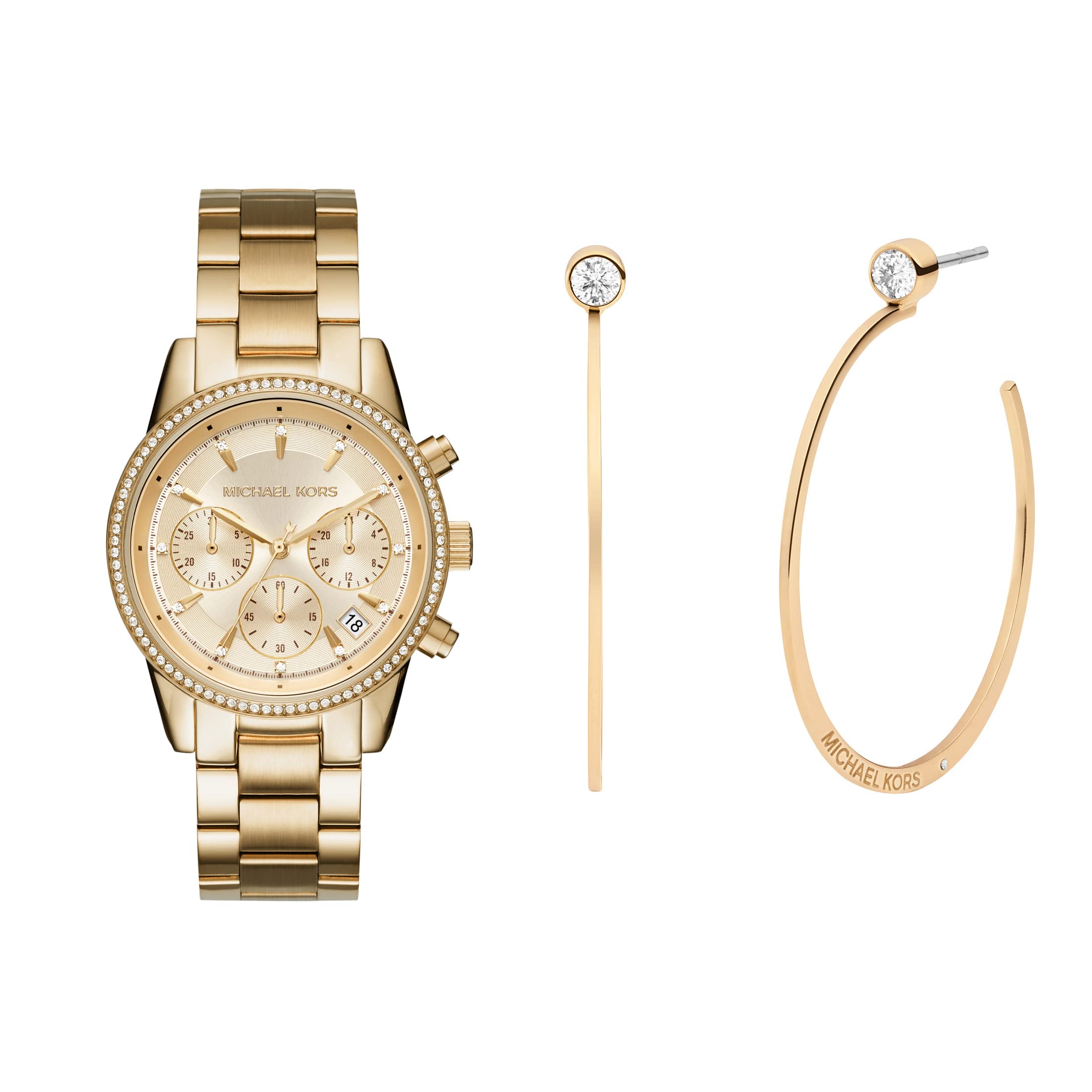 Michael Kors Ritz Women's Watch - Stainless Steel & Pavé Crystal Watch for Women | Elegant Dress Watch for Work, Party & Special Occasions