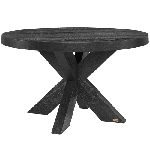 Artwood Hunter Round Dining Table 130cm - Modern Black Wooden Dining Table for Kitchen, Dining Room & Small Spaces | Perfect for Family Gatherings & Dinner Parties