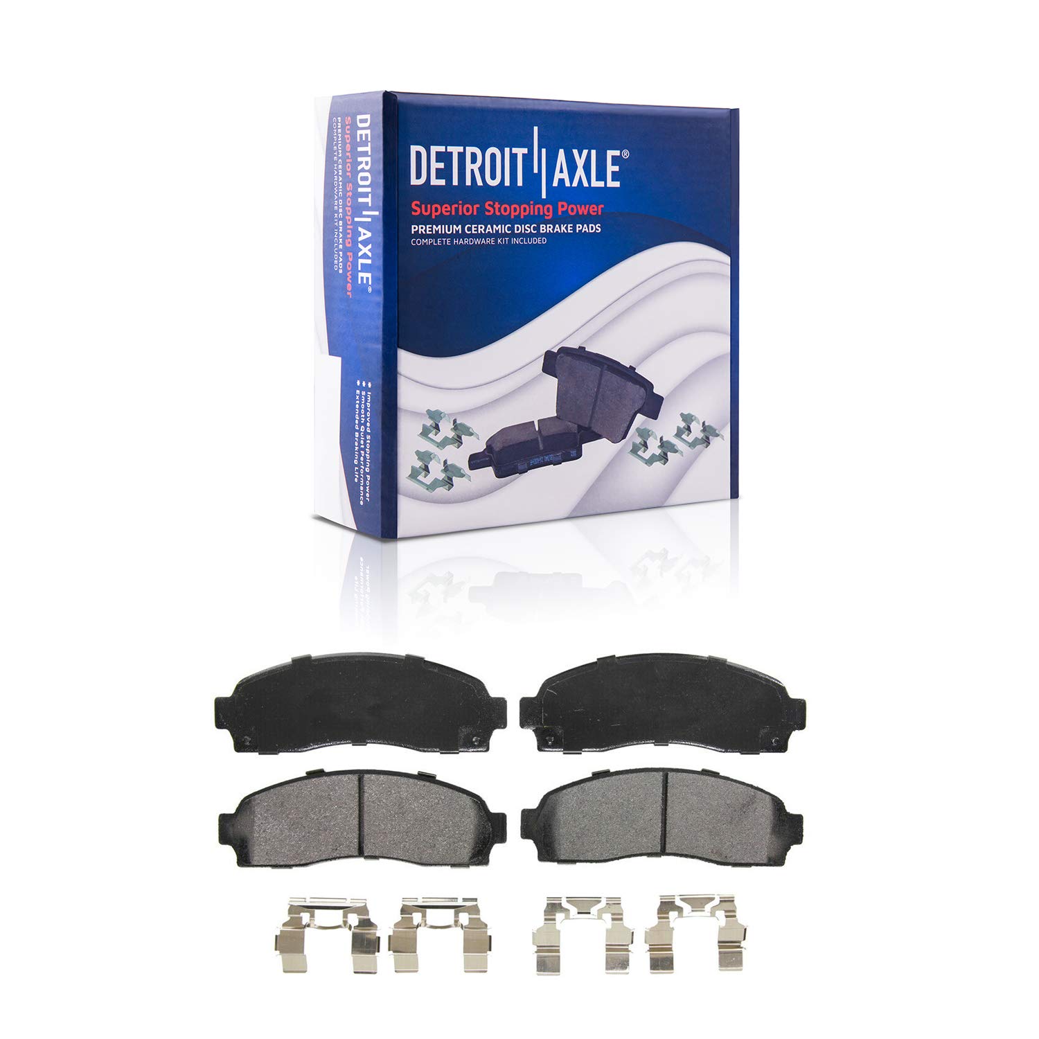 Detroit Axle Front Brake Kit for Ford Explorer Ranger B2300 B3000 B4000 Mountaineer - Disc Brake Caliper & Ceramic Brake Pads Replacement - Perfect for Off-Roading, Towing & Daily Commuting