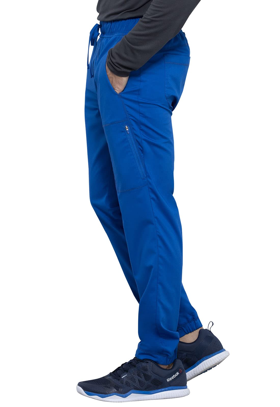 Cherokee Men's Scrubs Pants - Natural Rise Jogger with Zip Cargo Pockets (WW012) | Comfortable Medical Workwear for Doctors & Nurses