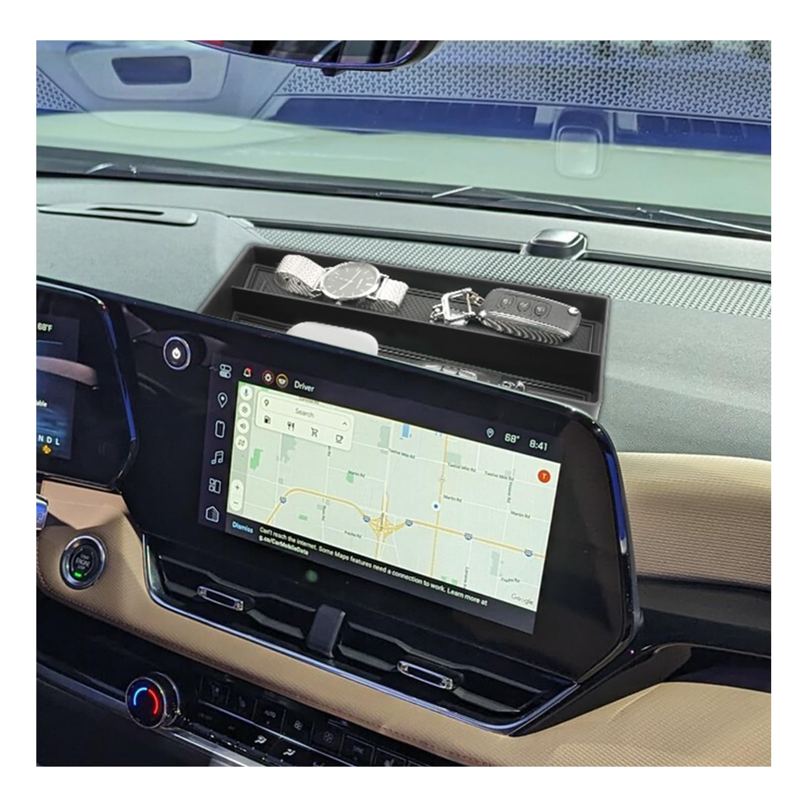2025 Chevrolet Equinox Center Console Organizer - Custom Dashboard Tray & Screen Back Organizer for Chevy Equinox 2025 Accessories (Gas Models Only) | Perfect for Road Trips & Daily Commute Organization