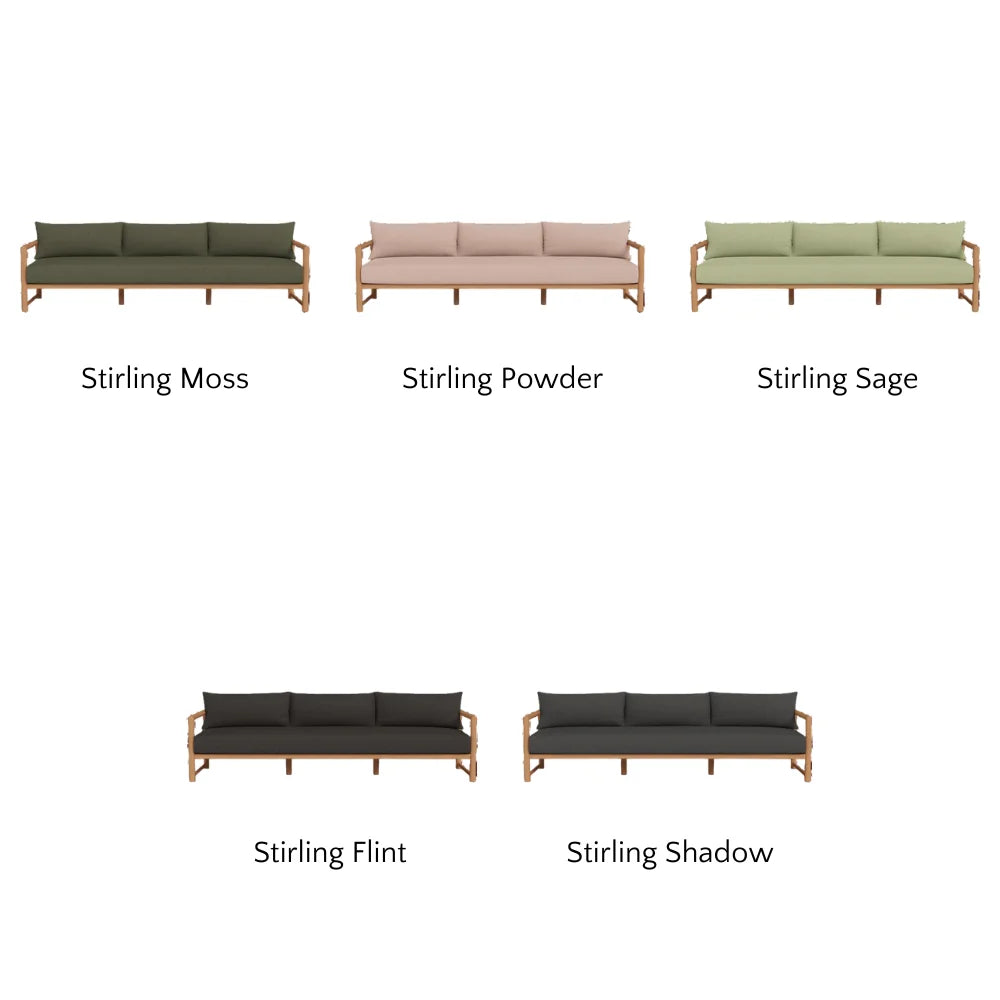 Premium Breeze XL Teak Outdoor 3-Seat Sofa Set - Weather-Resistant Patio Furniture for Garden, Poolside & Backyard Relaxation