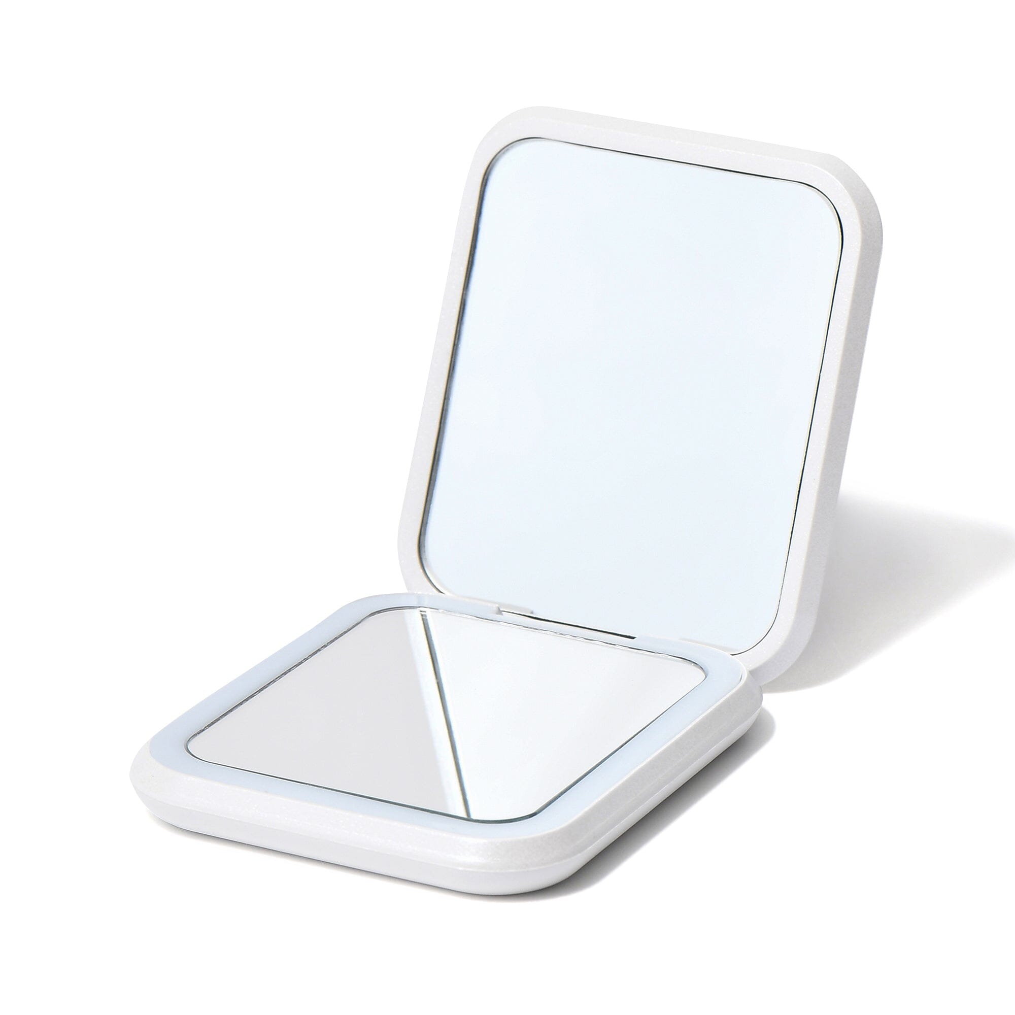 Blanche LED Compact Mirror - White | Portable Makeup Mirror with Bright Light | Perfect for Travel, Home, and On-the-Go Touch Ups