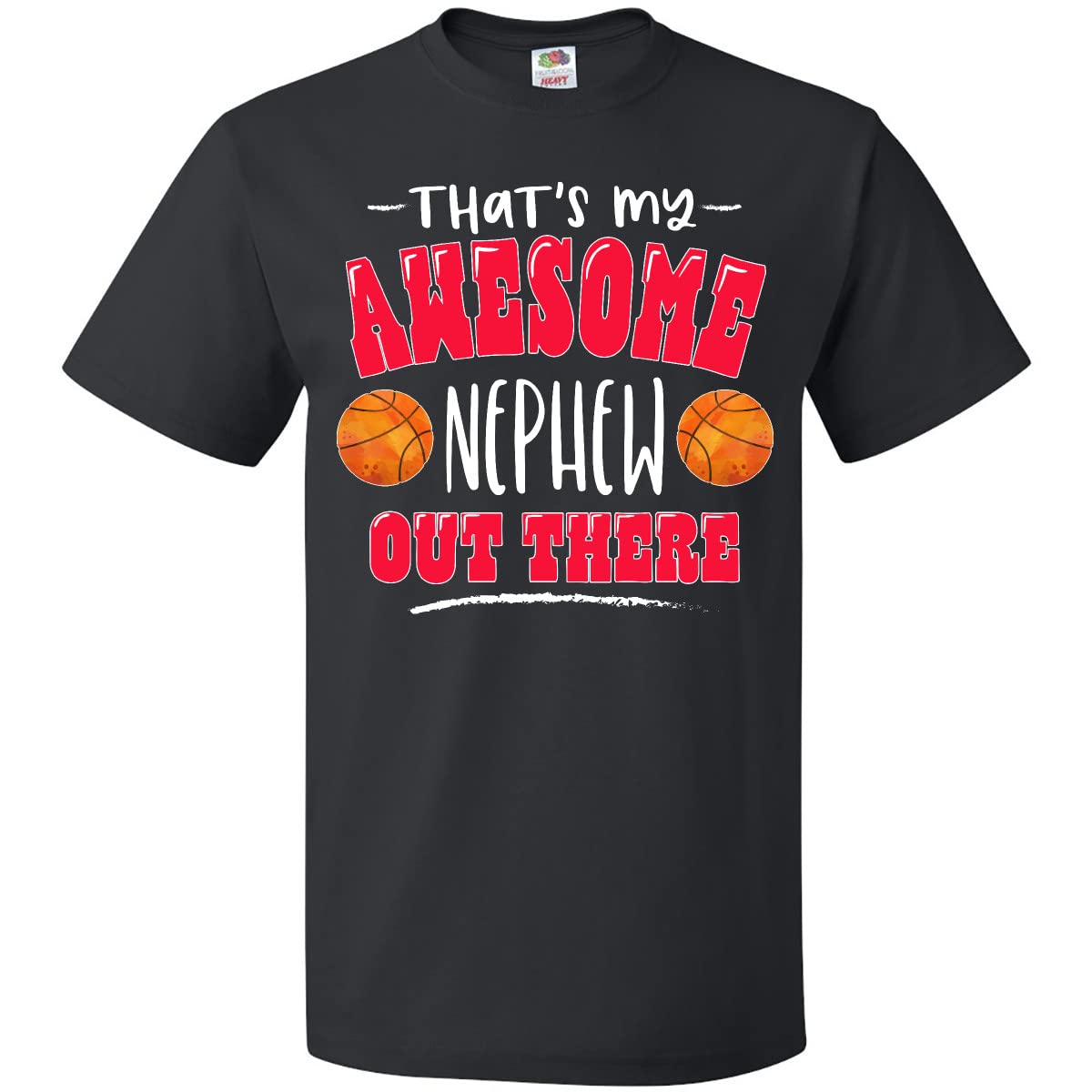 Inktastic 'That's My Awesome Nephew' Basketball Graphic T-Shirt - Cool Gift for Nephew, Basketball Lovers & Family Events