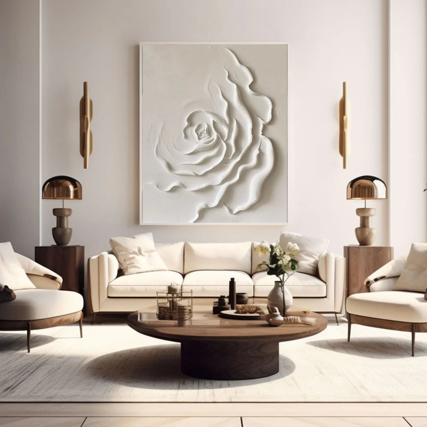 Beautiful Flower and Tree Painting #FT203 - Handmade Canvas Art for Home Decor, Living Room, Bedroom & Office Wall