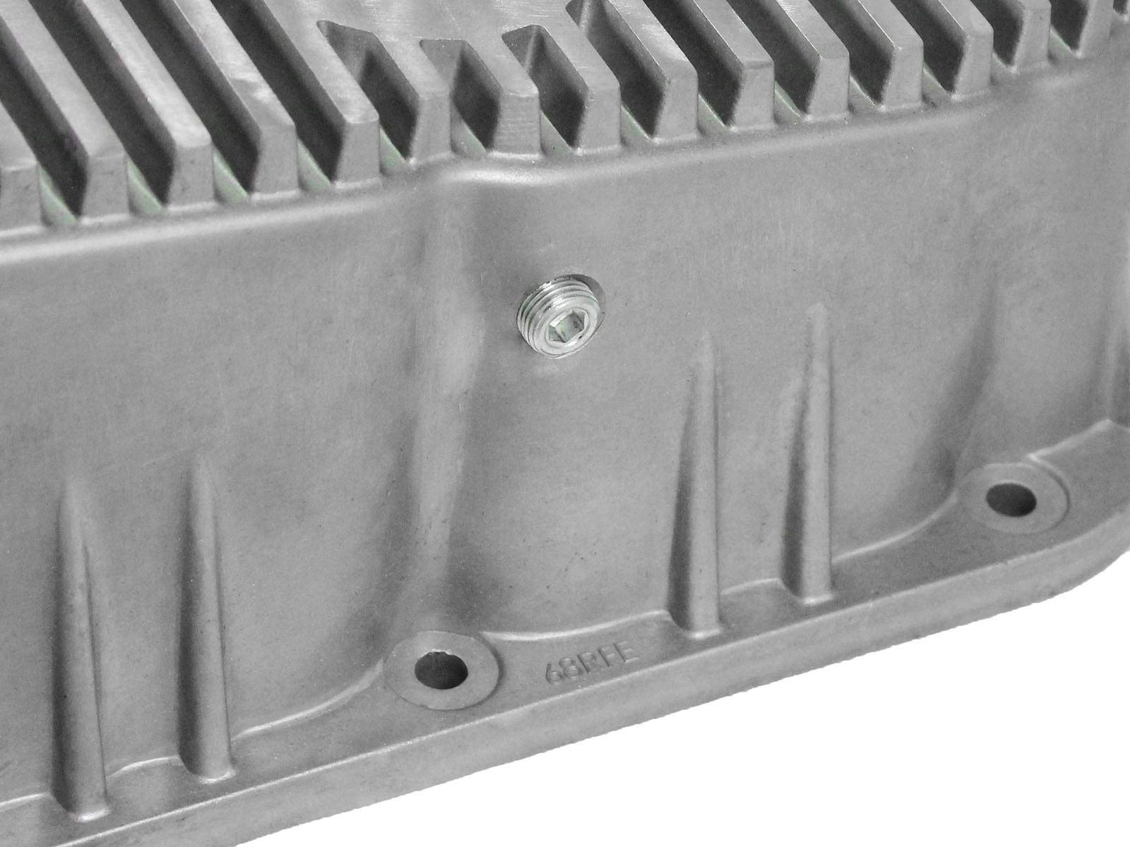 aFe Power 46-70060 Raw Aluminum Transmission Pan for Dodge Diesel Trucks - Heavy-Duty Performance Upgrade for Towing & Off-Road Use