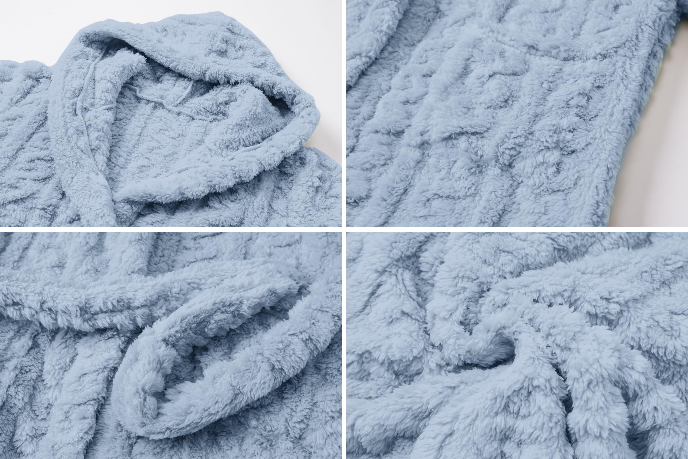 **Umeyda Girls & Women's Hooded Fleece Robe - Soft Warm Fuzzy Bathrobe for Kids & Adults - Perfect for Spa, Lounge, and Gift Giving**
