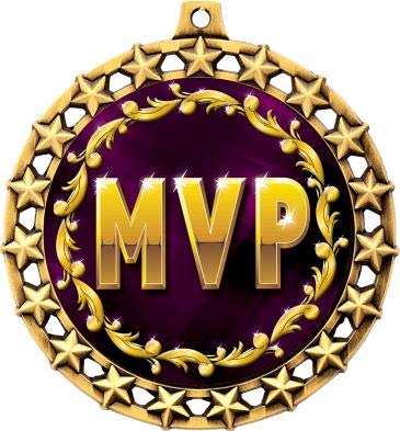 Galaxy Star Most Valuable Player (MVP) Medal - 2.5 Inch Premium Sports Award for Baseball, Basketball, Soccer, Football | Perfect for Championship Trophies, Youth Sports Recognition, and Team Achievement Awards