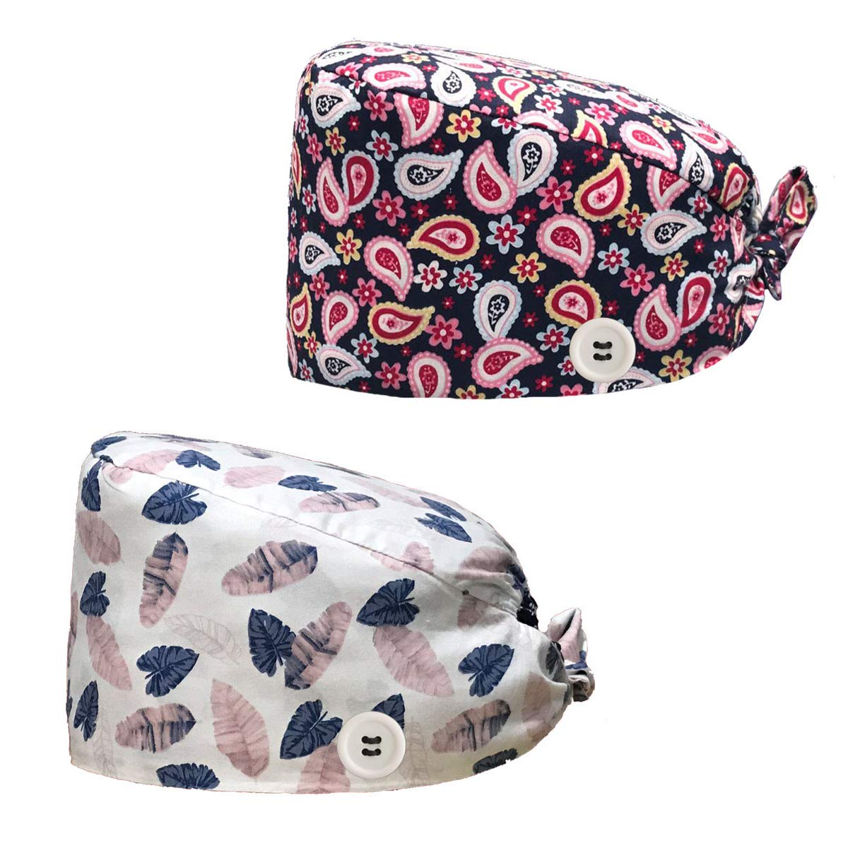 Poetele 2-Pack Adjustable Tie-Back Work Hats with Button Sweatband - Unisex Baseball Cap for Men & Women - Perfect for Construction, Outdoor Work, and Sun Protection