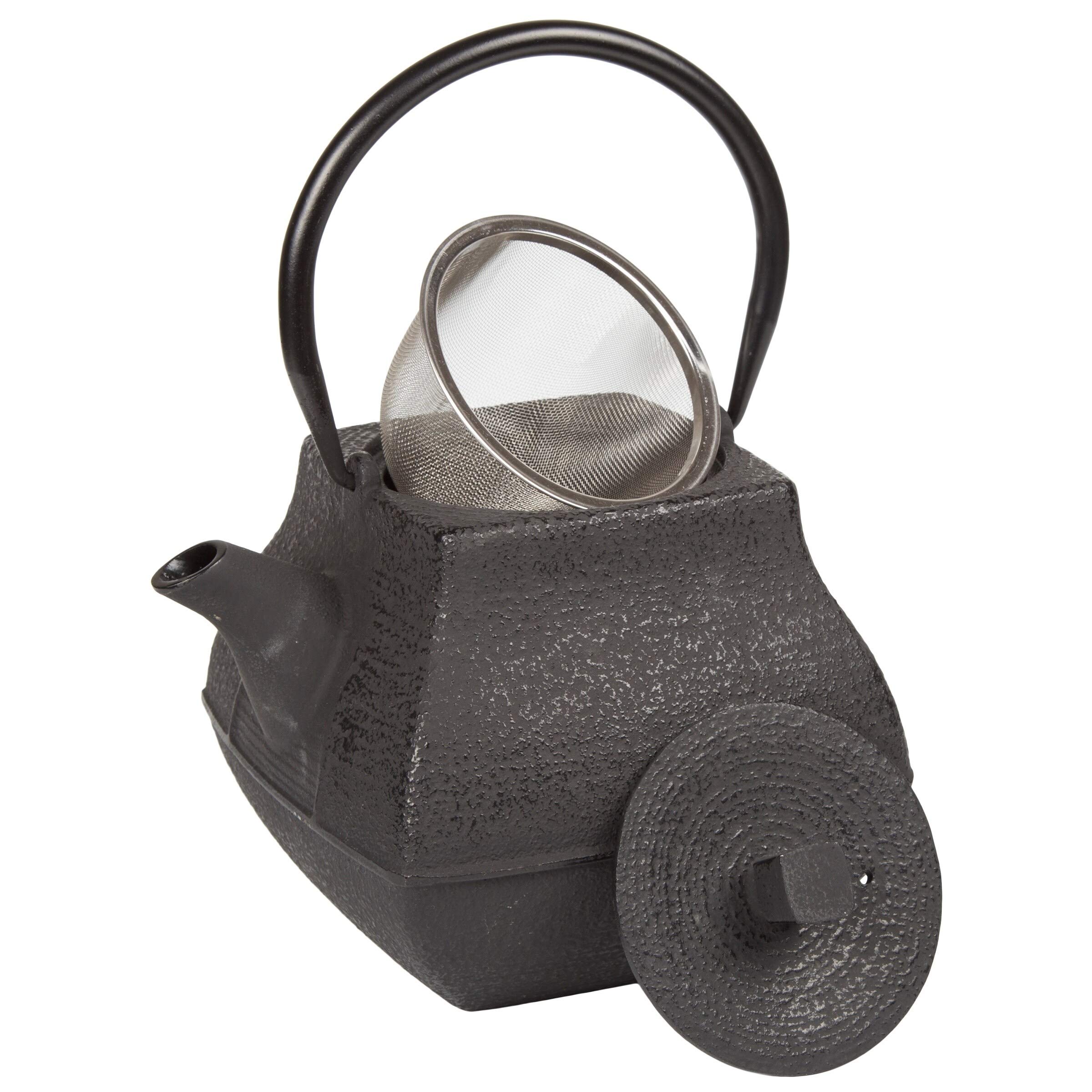 47 Oz Black Cast Iron Teapot - Traditional Japanese Tetsubin Style for Brewing Loose Leaf Tea, Perfect for Home, Office, or Tea Ceremonies