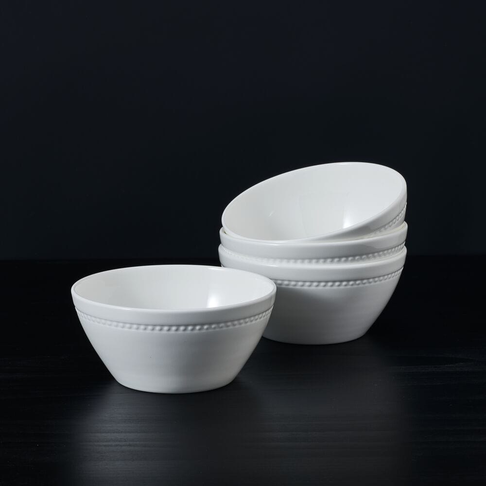 Loria Set of 4 Soup and Cereal Bowls - 16oz Porcelain Bowls for Soup, Cereal, Salad, Ice Cream - Perfect for Breakfast, Dining, and Kitchen Use