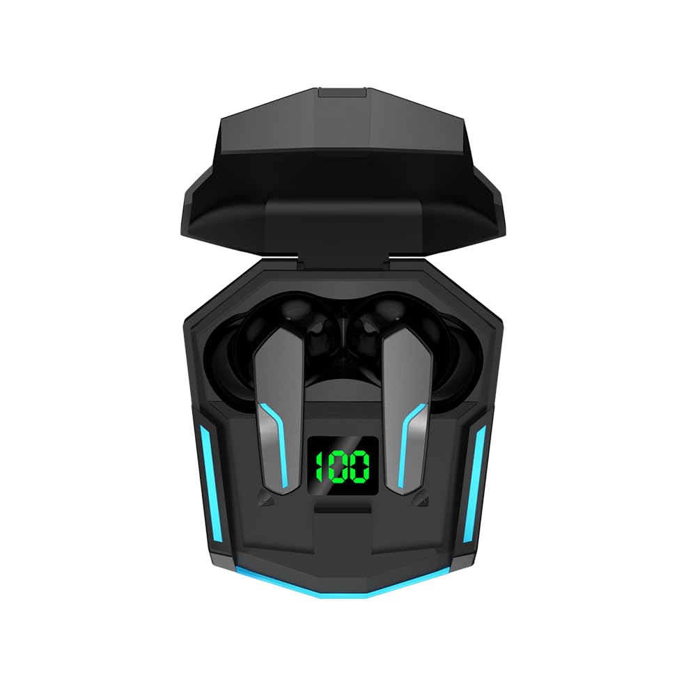 MyJoy Cool Wireless Gaming Earbuds with Active Noise Cancelling - Bluetooth 5.0 Headphones for Mobile Gaming, Workouts & Travel - Black | Perfect for Gamers, Commuters & Fitness Enthusiasts