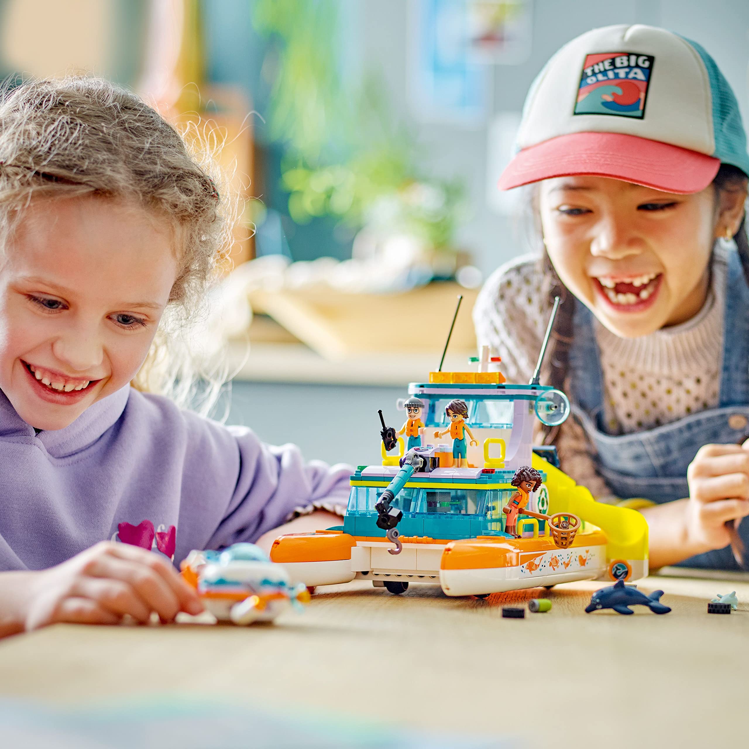 LEGO Friends Sea Rescue Boat 41734 Building Toy Set - 4 Mini-Dolls, Submarine & Baby Dolphin Included | STEM Educational Toy for Kids Ages 7+ | Perfect for Ocean-Themed Birthday Gifts & Creative Role Play Scenarios