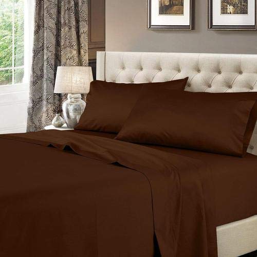 Luxury 600 Thread Count Queen Waterbed Sheet Set - Solid Chocolate Color - Perfect for Comfortable Sleep & Relaxation in Waterbeds