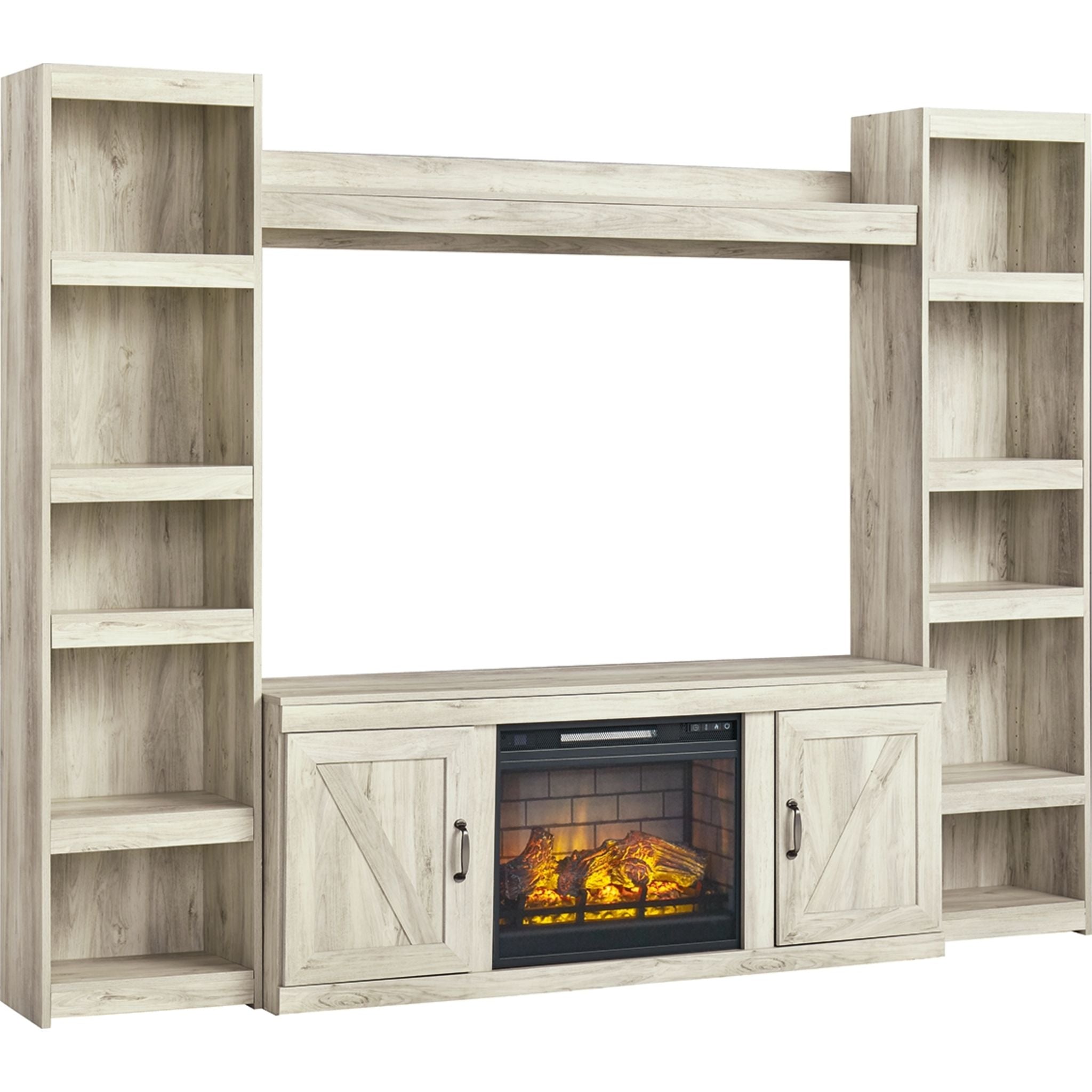 Bellaby 5-Piece Entertainment Unit TV Stand Set - Whitewash Finish for Living Room, Home Theater & Media Storage