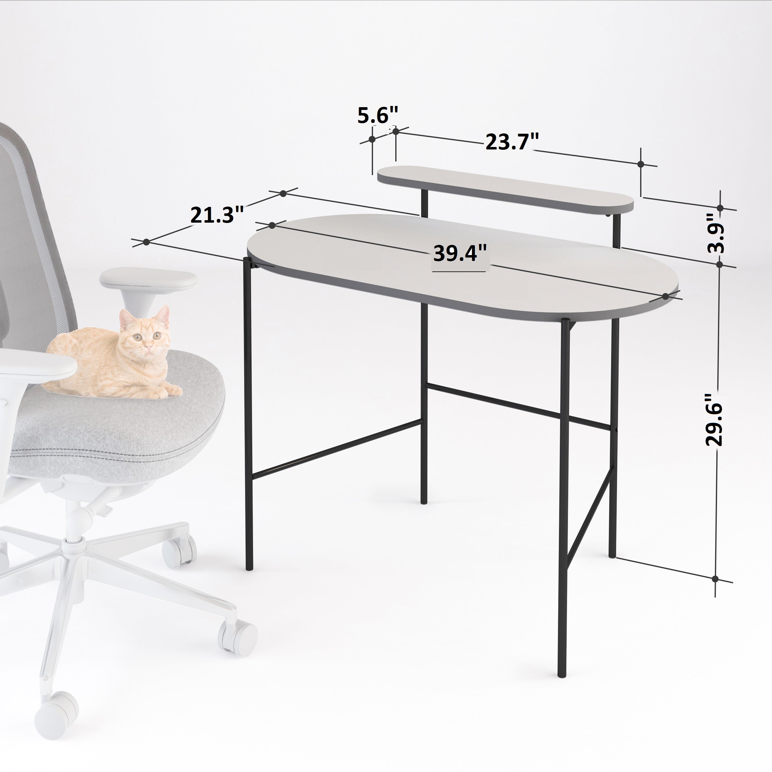Kenosha Desk - Modern Home Office Desk with Storage, Ergonomic Design for Work & Study - Perfect for Small Spaces, Apartments & Dorm Rooms