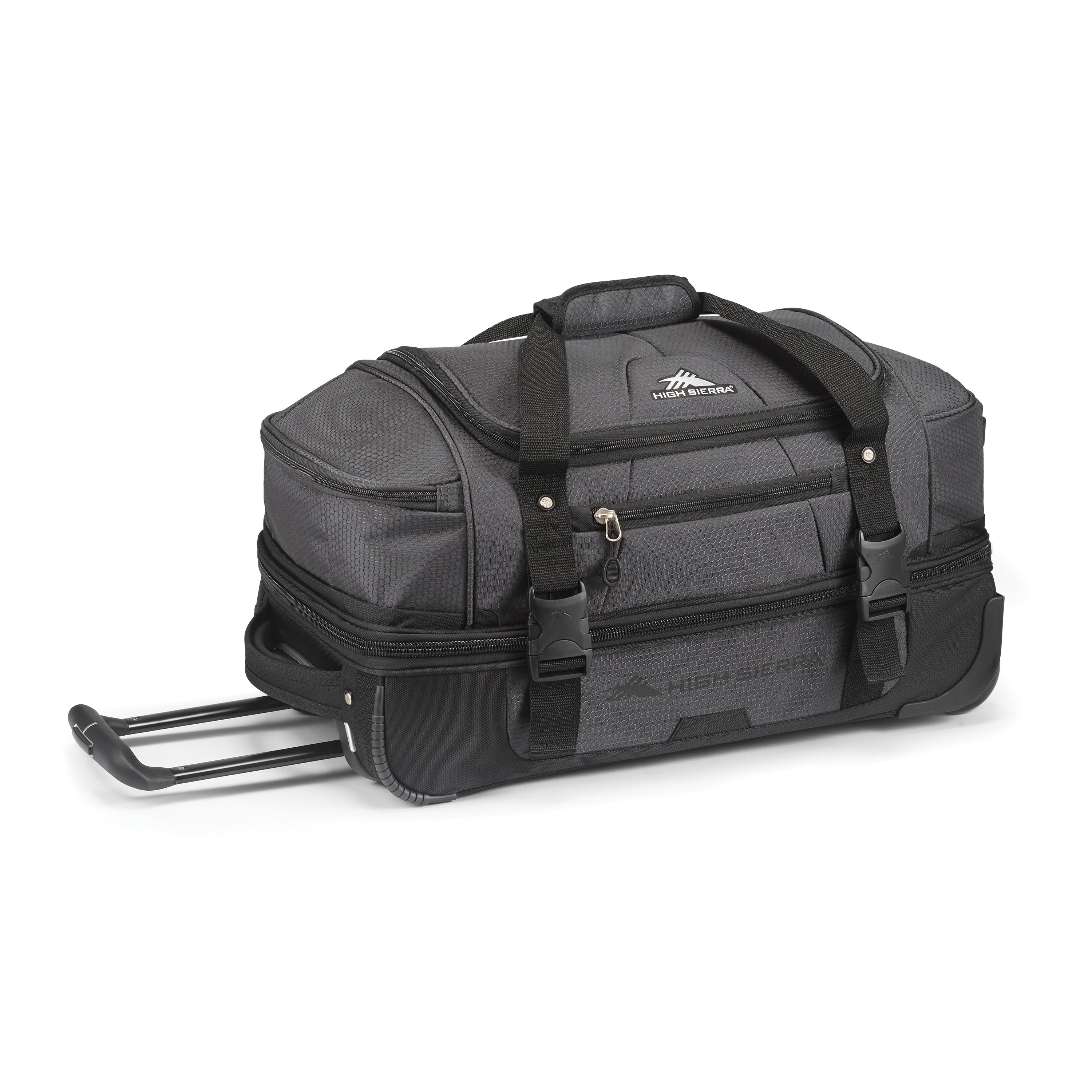 High Sierra 22-Inch Drop Bottom Duffle Bag - Water-Resistant Travel Duffel with Multiple Pockets for Gym, Sports, Camping & Weekend Trips