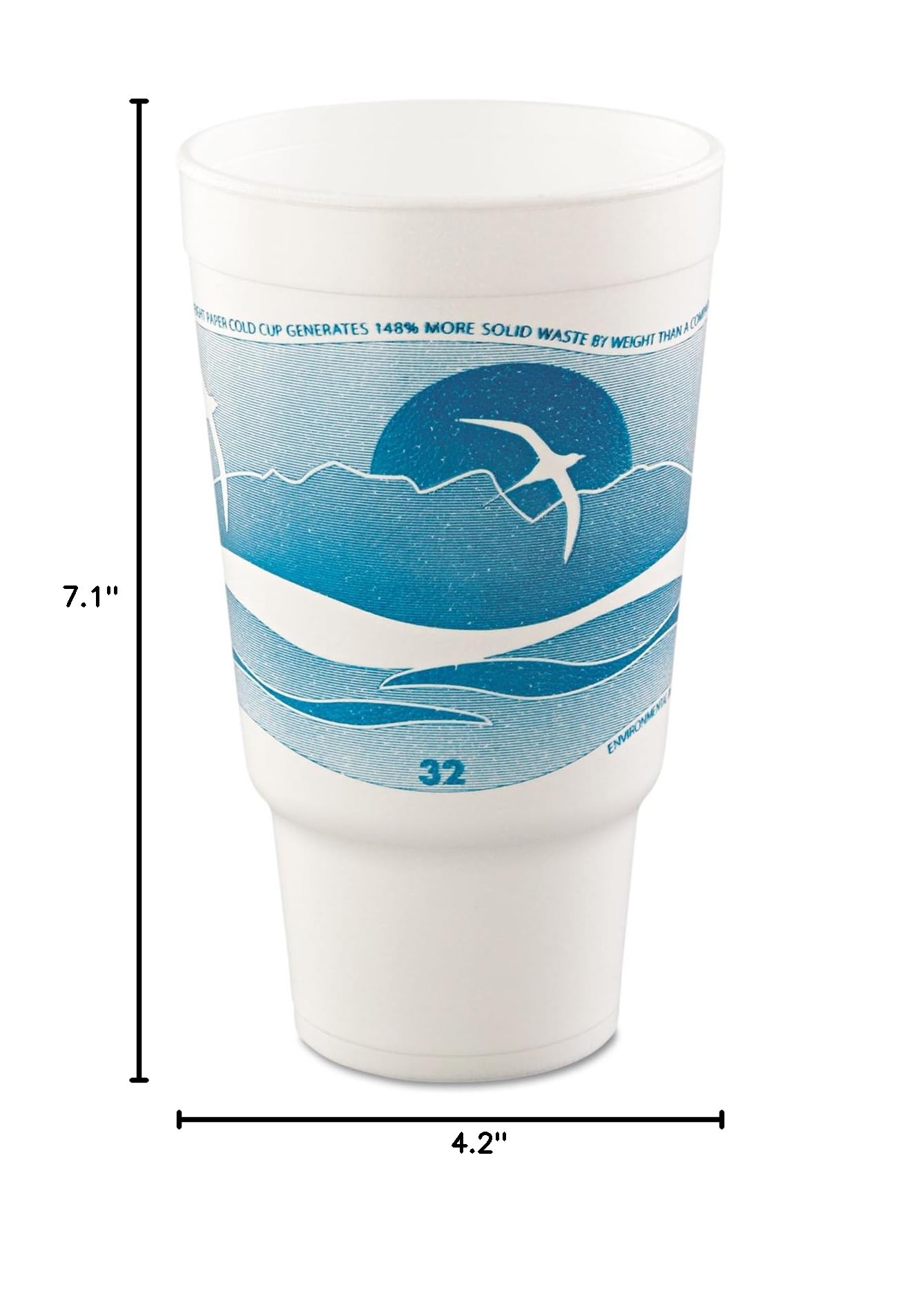 DART 32AJ20H Horizon Foam Cup - 16oz Disposable Coffee Cups (Pack of 25, 400 Cups Total) - Ideal for Coffee Shops, Offices & Parties
