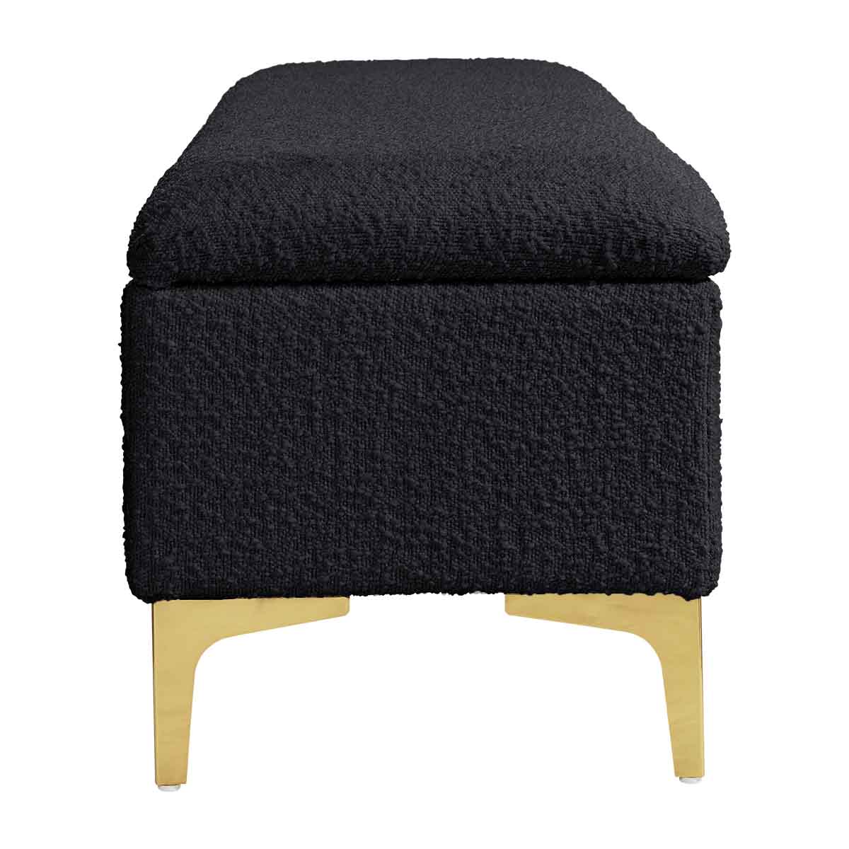 Georgia Boucle Storage Bench - Upholstered Ottoman with Removable Cushion for Entryway, Bedroom & Living Room - Stylish & Functional Home Decor