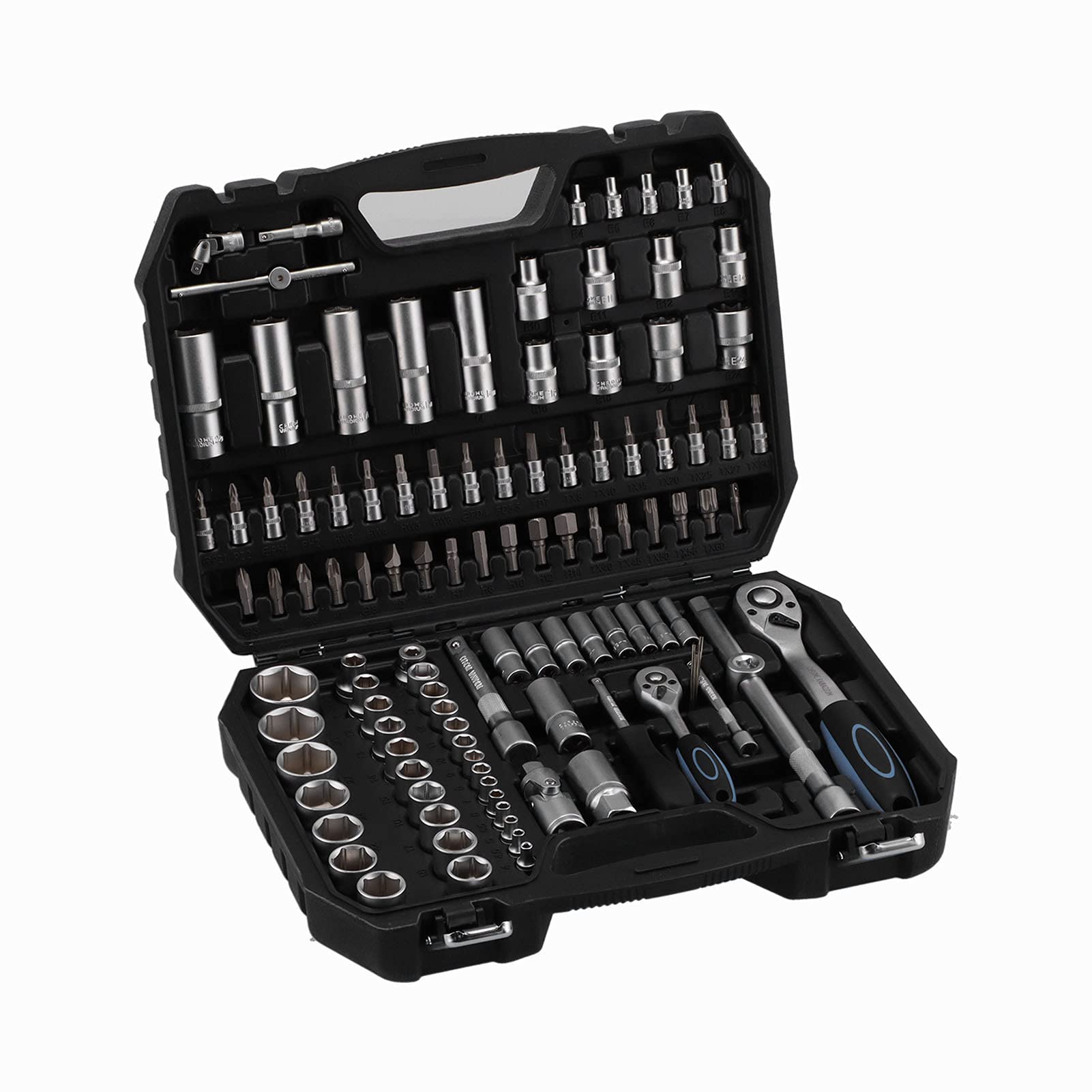 Premium 108-Piece Chrome Vanadium Steel Ratchet Wrench Set - 1/4