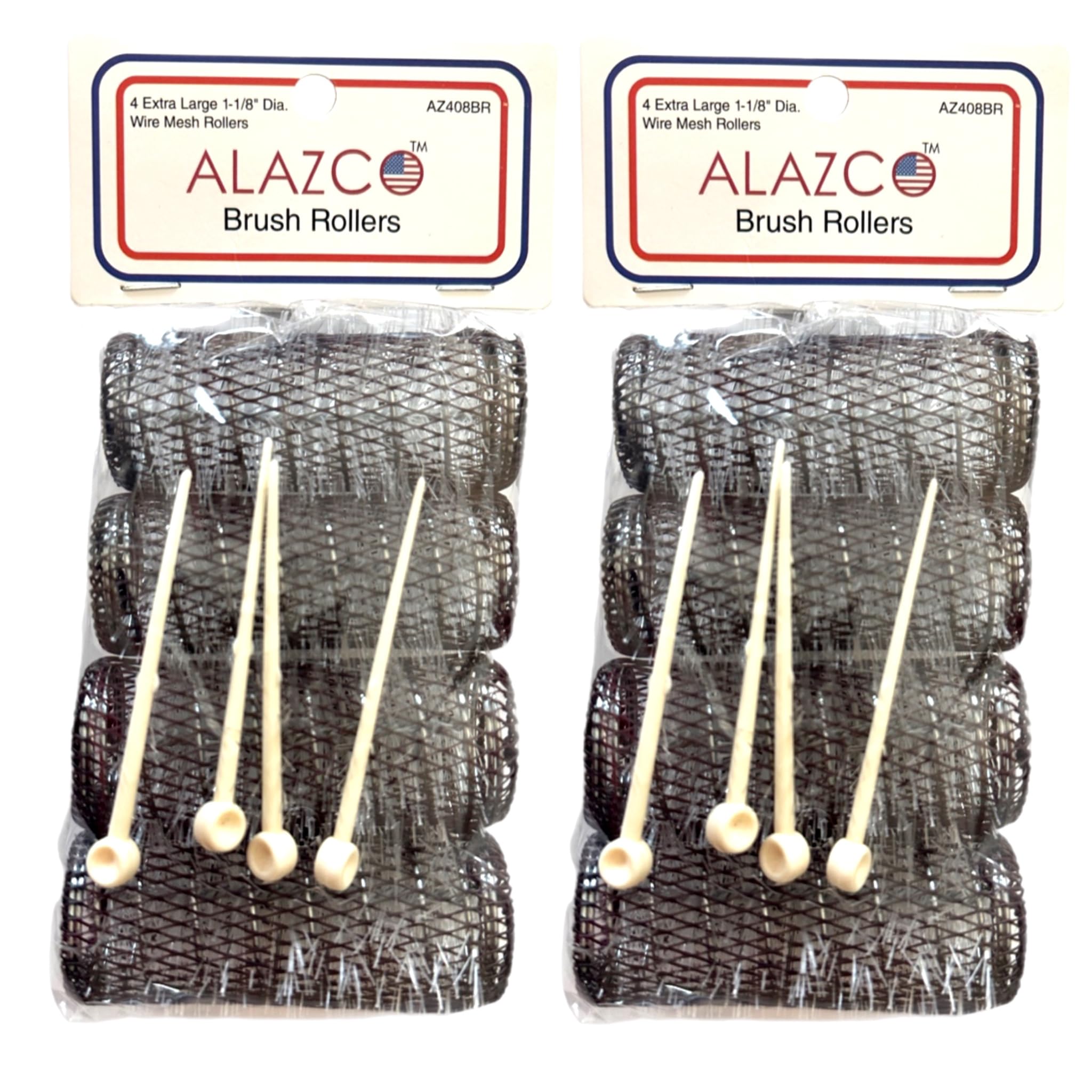 8-Piece Vintage Style Hair Rollers Set - Extra Large Brush Rollers with 8 Pins for Voluminous Curls | Heatless Styling for Home Salon & Special Occasions